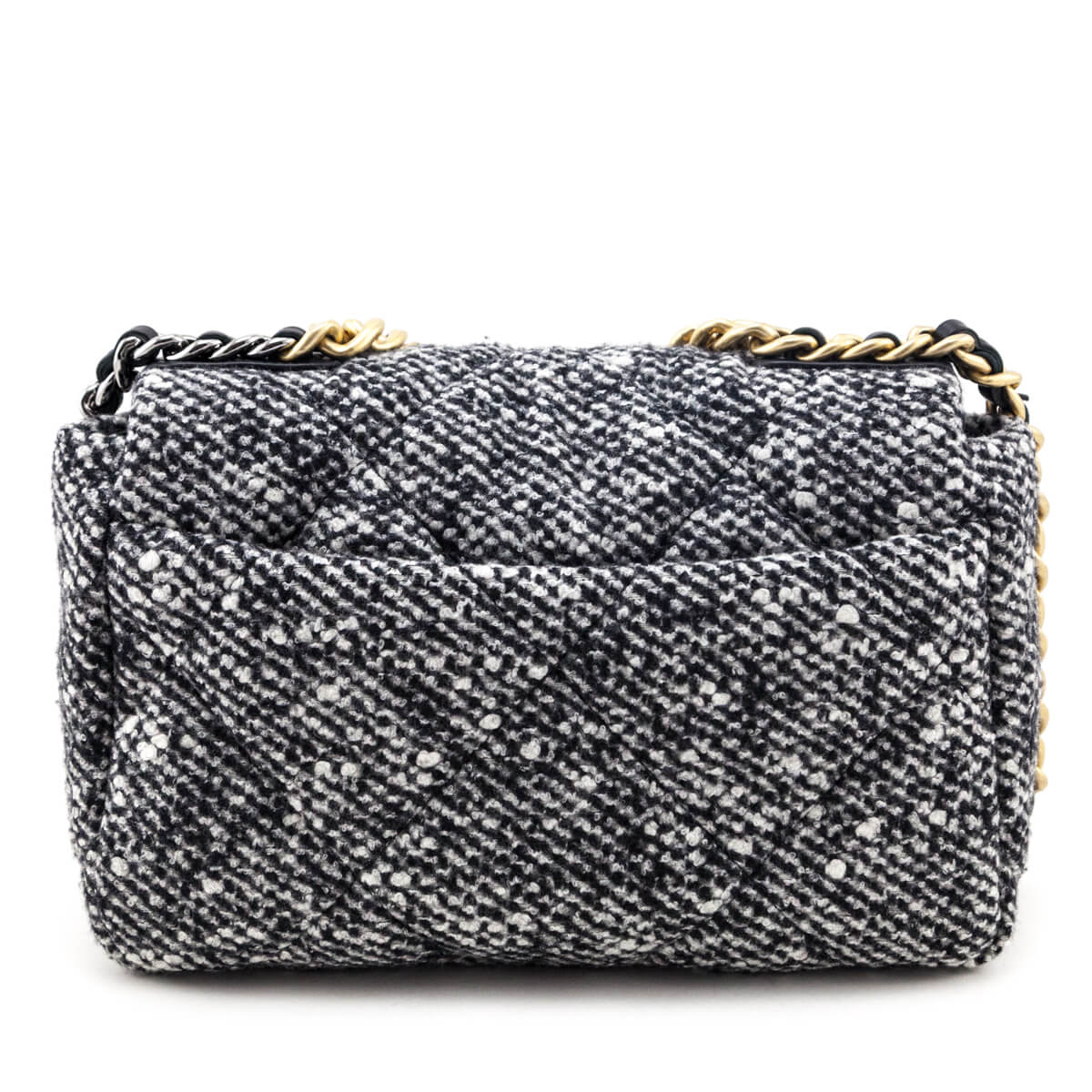 Chanel Black & White Oreo Tweed Quilted Medium Chanel 19 Flap - Love that Bag etc - Preowned Authentic Designer Handbags & Preloved Fashions