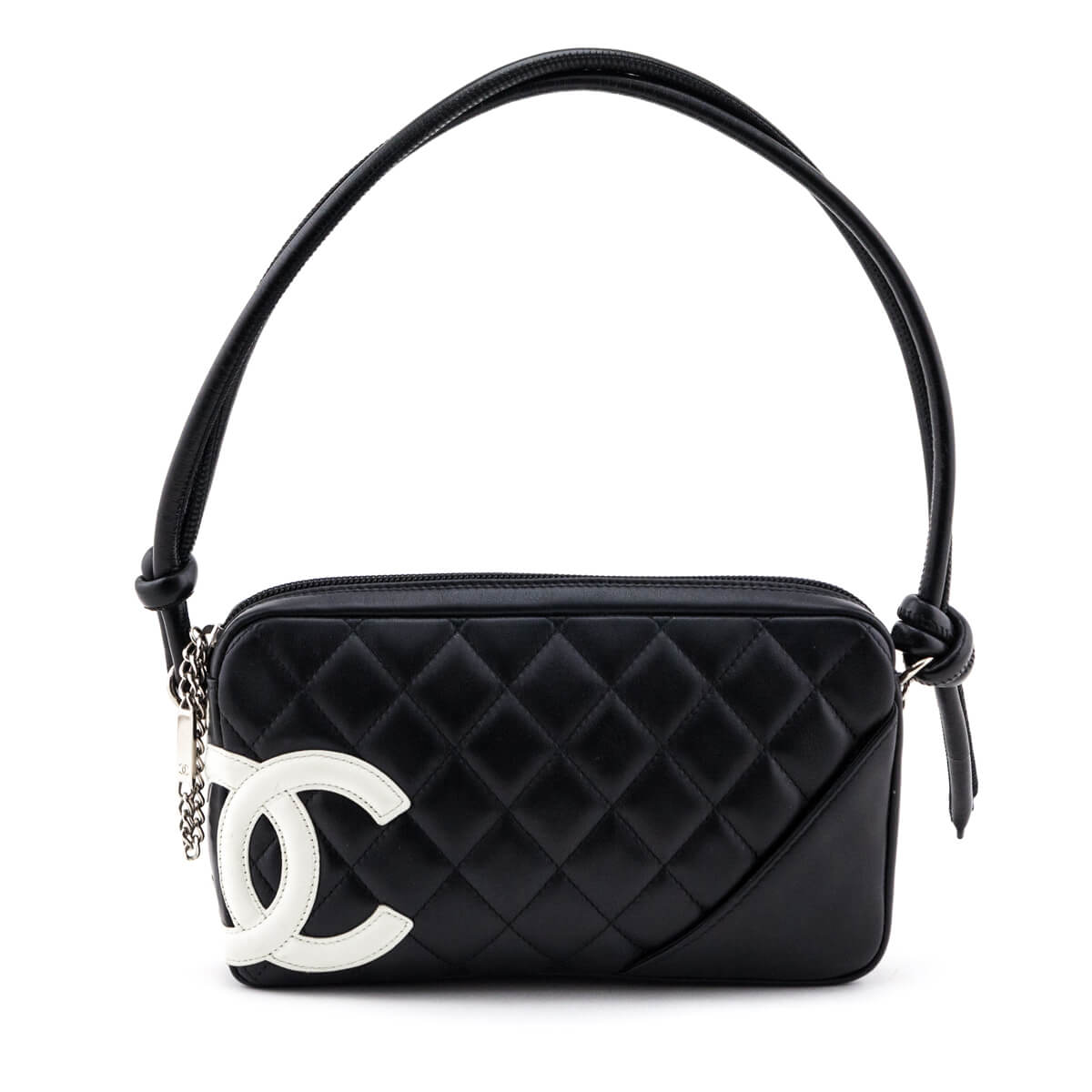 Chanel Black & White Quilted Calfskin Cambon Pochette - Love that Bag etc - Preowned Authentic Designer Handbags & Preloved Fashions