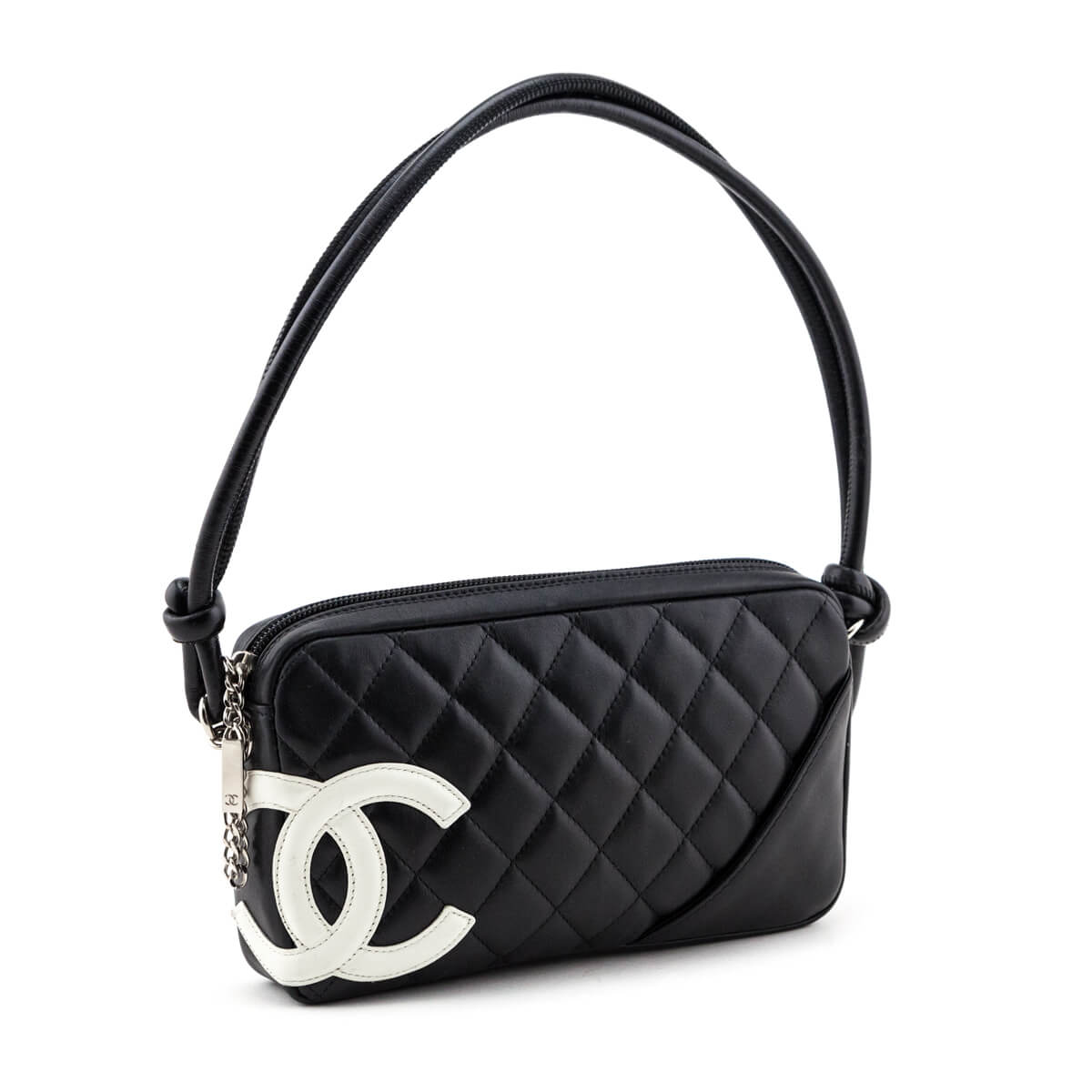 Chanel Black & White Quilted Calfskin Cambon Pochette - Love that Bag etc - Preowned Authentic Designer Handbags & Preloved Fashions