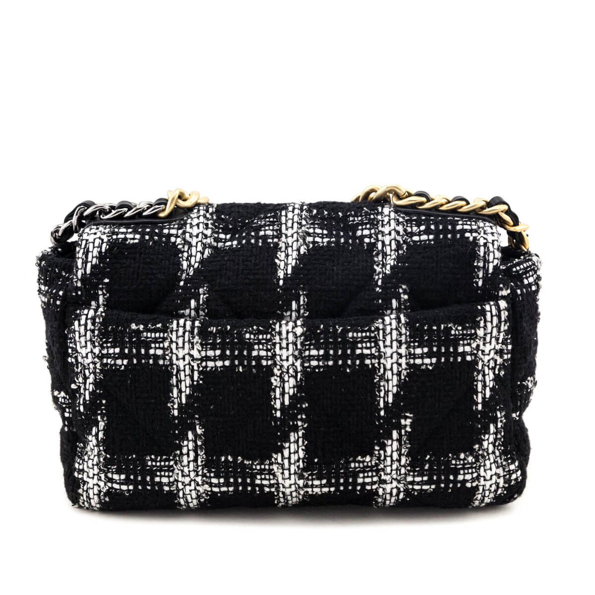 Chanel Black & White Tweed Quilted Medium Chanel 19 - Love that Bag etc - Preowned Authentic Designer Handbags & Preloved Fashions