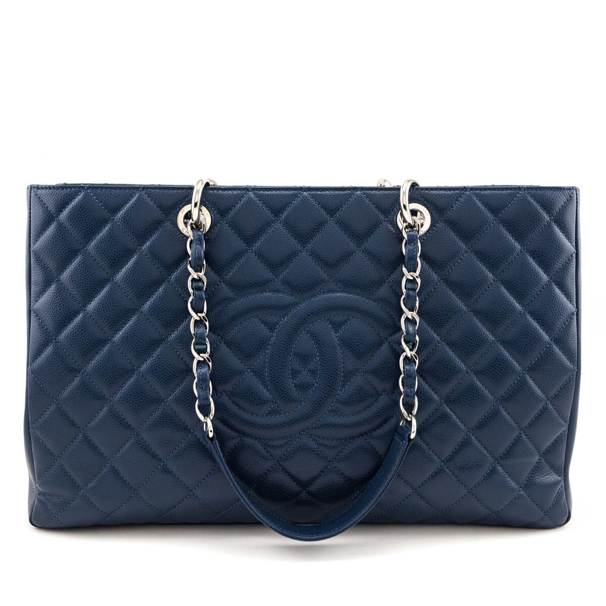 Chanel Blue Caviar Quilted XL Grand Shopping Tote Shop Chanel Bags Love that Bag etc Preowned Designer Fashions