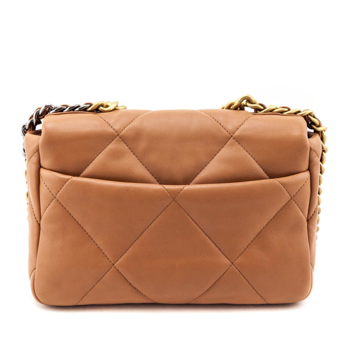 Chanel Brown Lambskin Quilted Medium Chanel 19 Flap Bag - Love that Bag etc - Preowned Authentic Designer Handbags & Preloved Fashions