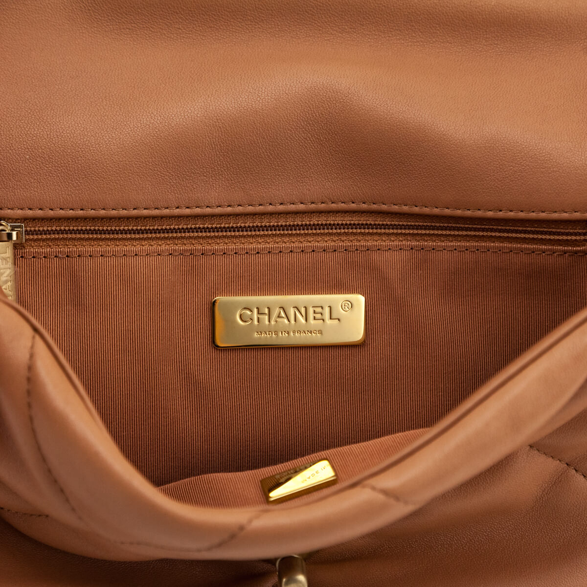 Chanel Brown Lambskin Quilted Medium Chanel 19 Flap Bag - Love that Bag etc - Preowned Authentic Designer Handbags & Preloved Fashions