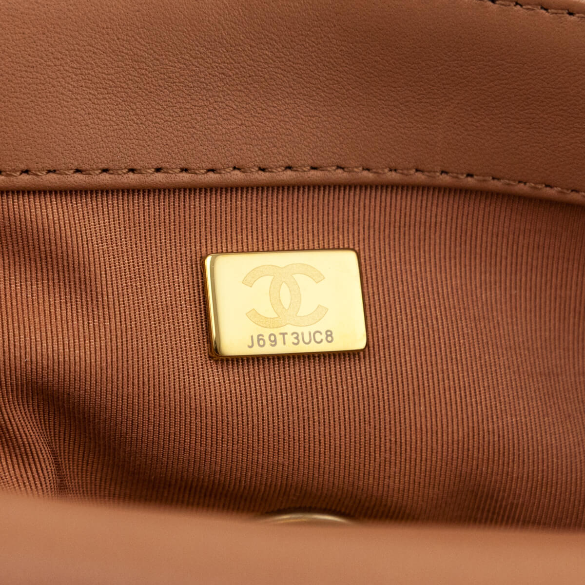 Chanel Brown Lambskin Quilted Medium Chanel 19 Flap Bag - Love that Bag etc - Preowned Authentic Designer Handbags & Preloved Fashions