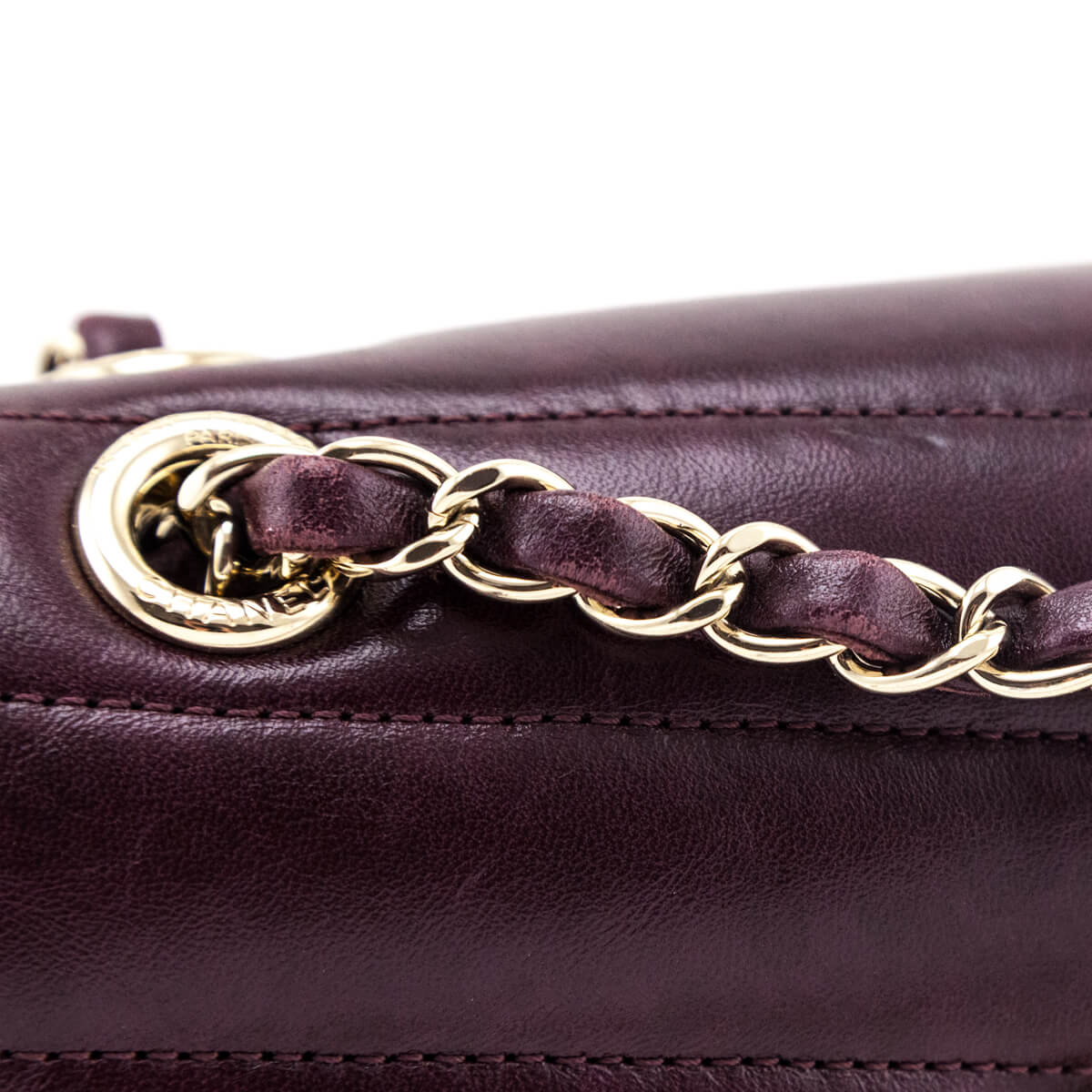Chanel Burgundy Shiny Lambskin Quilted Small Chevron Miroir Flap Bag - Love that Bag etc - Preowned Authentic Designer Handbags & Preloved Fashions