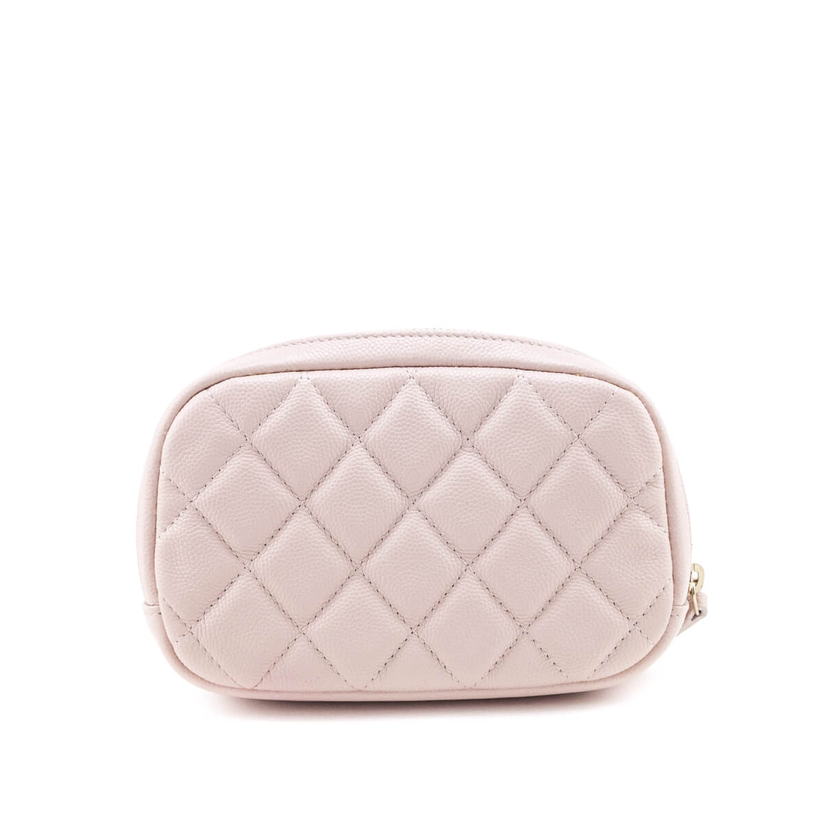 Chanel Light Pink Caviar Quilted Small Curvy Pouch Cosmetic Case - Love that Bag etc - Preowned Authentic Designer Handbags & Preloved Fashions