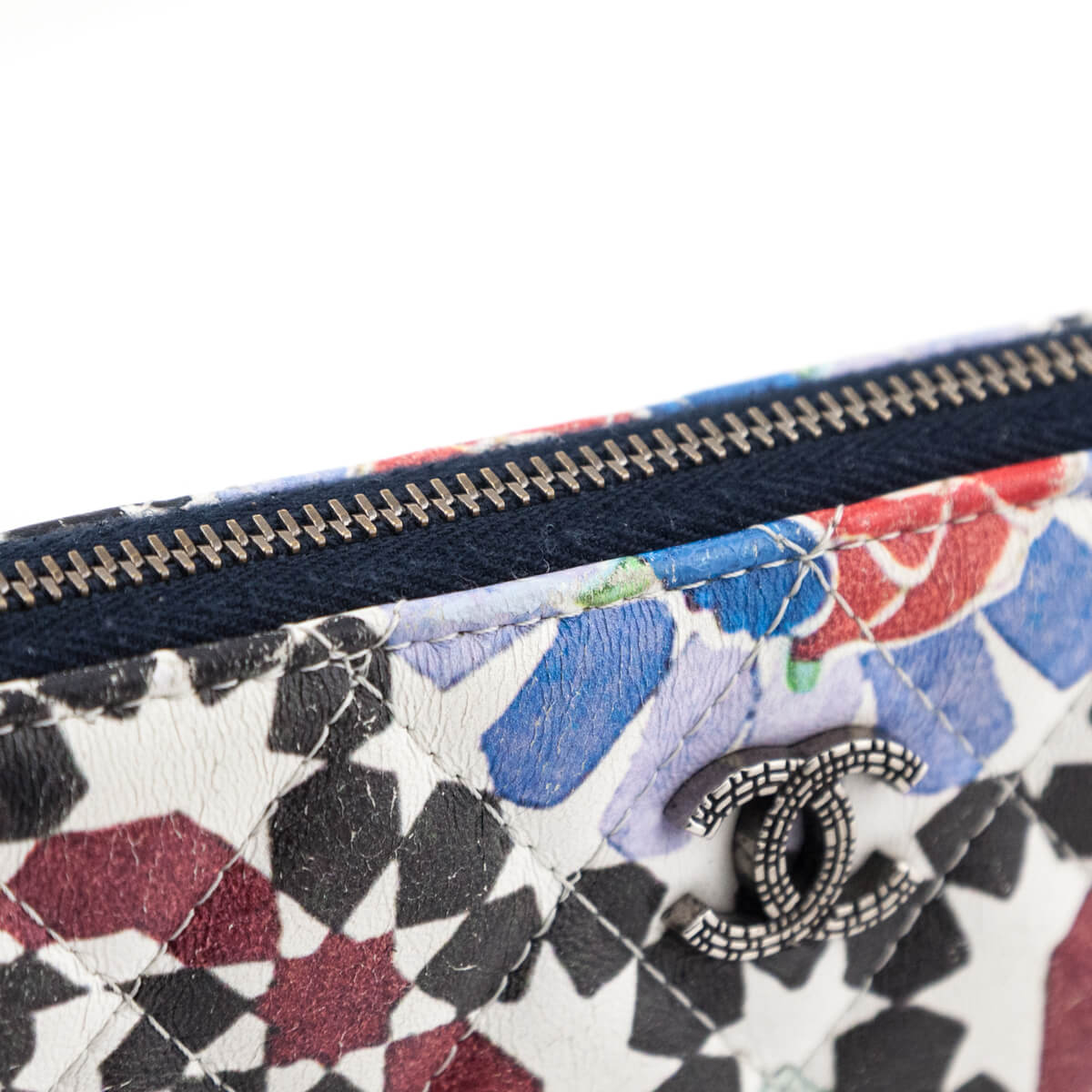 Chanel Multicolor Quilted Glazed Lambskin Small Paris Dubai Pouch - Love that Bag etc - Preowned Authentic Designer Handbags & Preloved Fashions