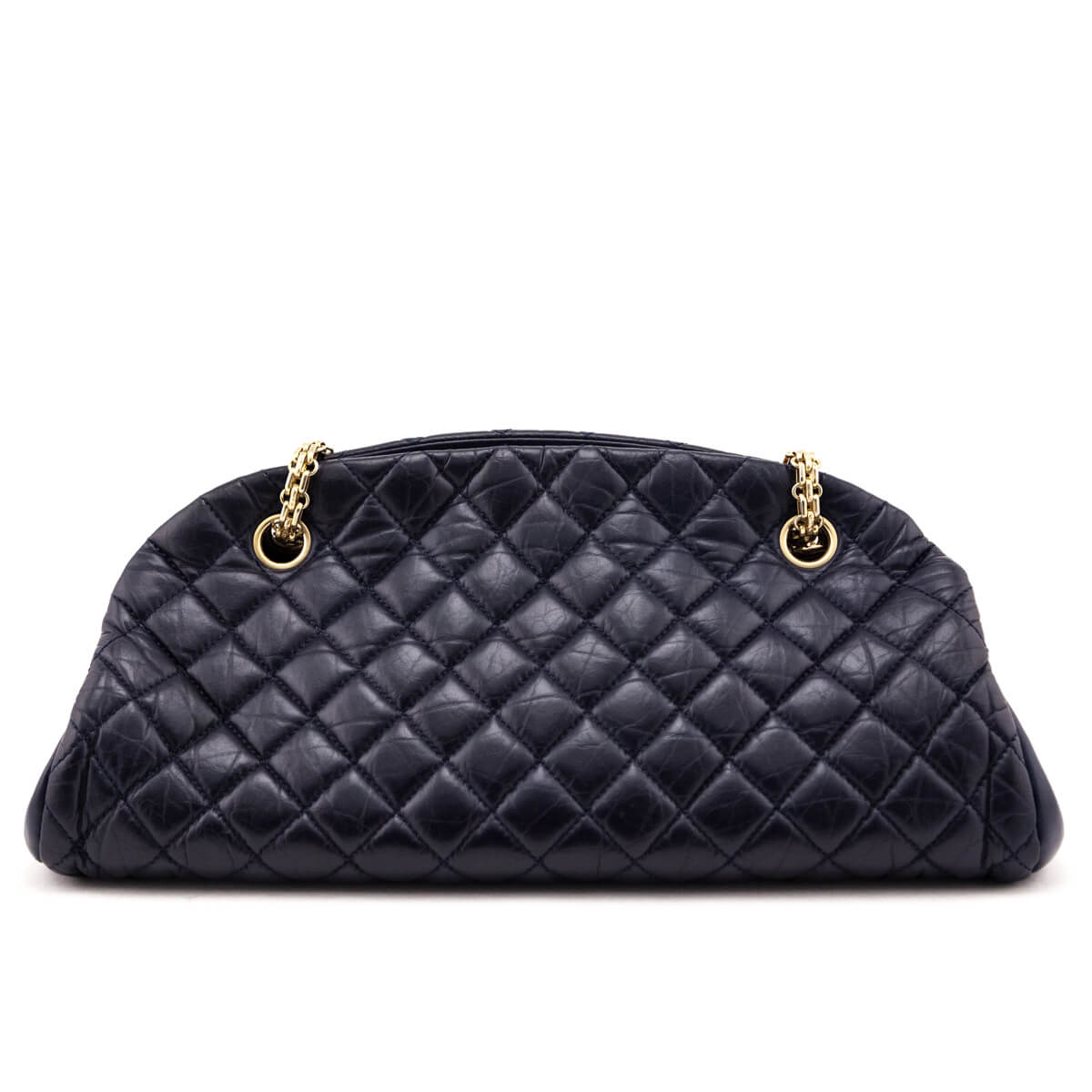 Chanel Navy Quilted Aged Calfskin Mademoiselle Bowler Bag - Love that Bag etc - Preowned Authentic Designer Handbags & Preloved Fashions