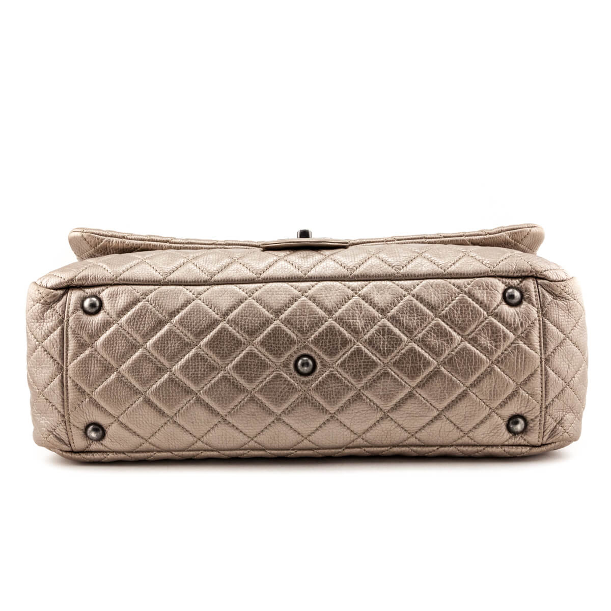 Chanel Pale Gold Metallic Calfskin Quilted XXL Travel Flap Bag - Love that Bag etc - Preowned Authentic Designer Handbags & Preloved Fashions