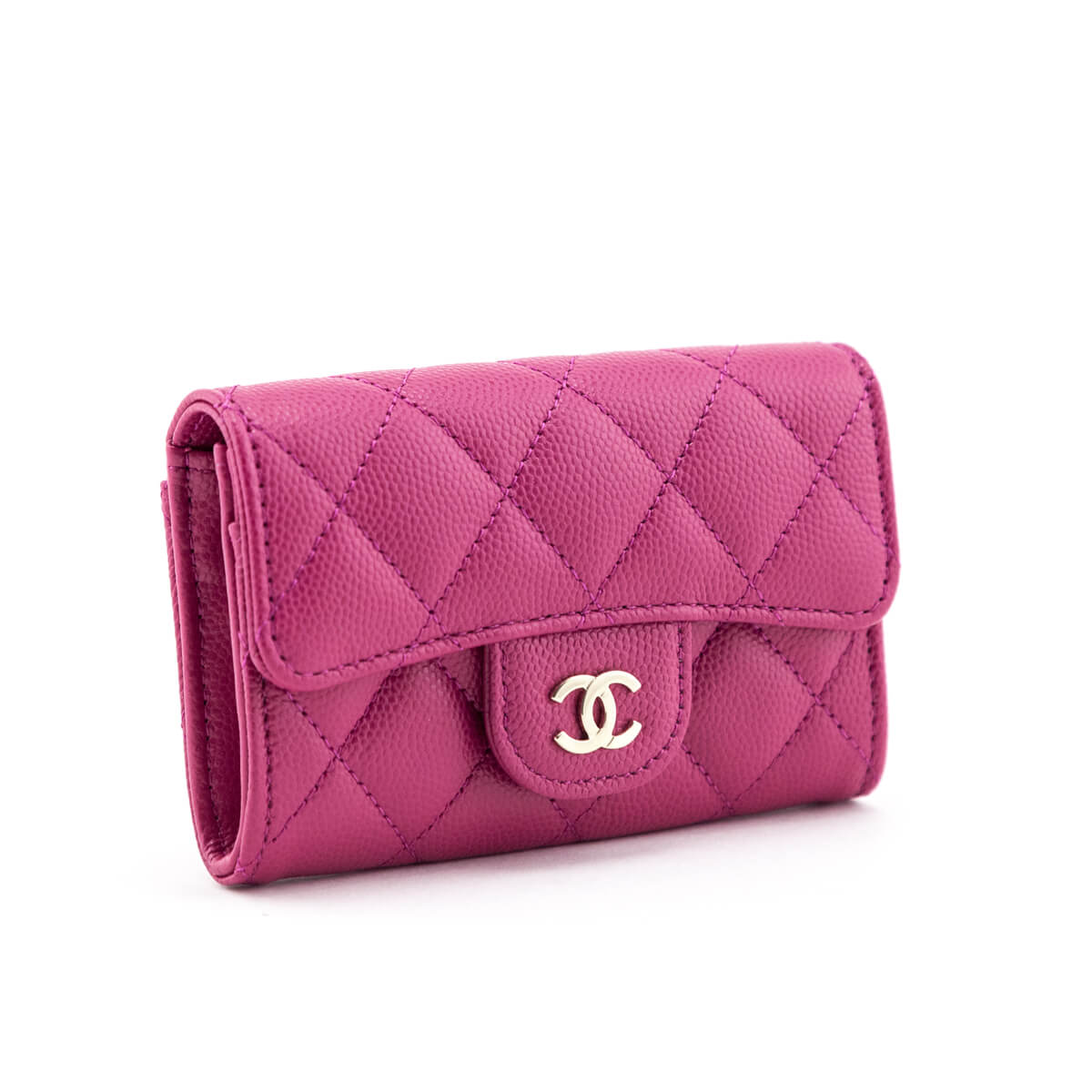 Chanel Pink Quilted Caviar Flap Card Holder - Love that Bag etc - Preowned Authentic Designer Handbags & Preloved Fashions
