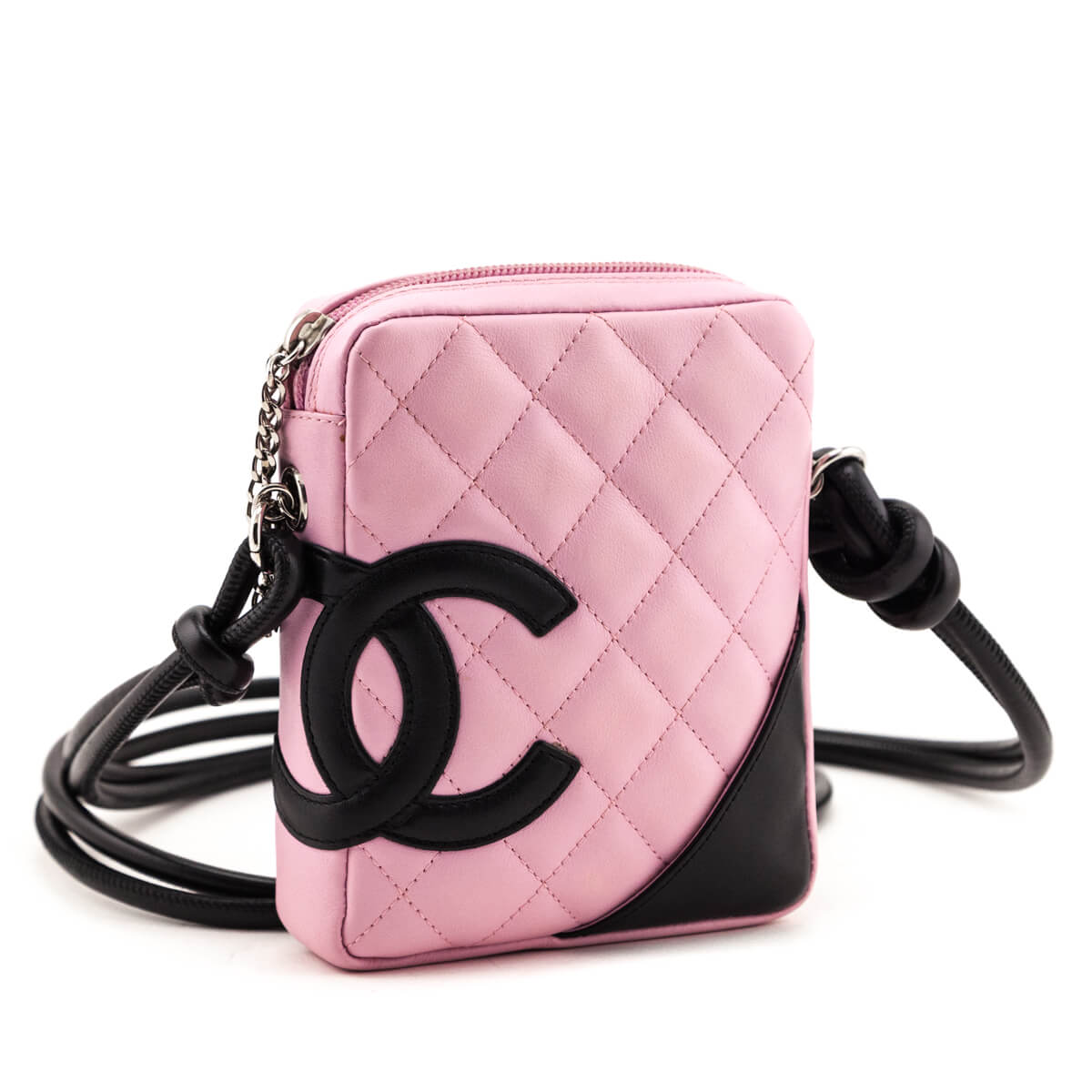 Chanel Pink & Black Calfskin Ligne Cambon Small Crossbody Bag - Love that Bag etc - Preowned Authentic Designer Handbags & Preloved Fashions