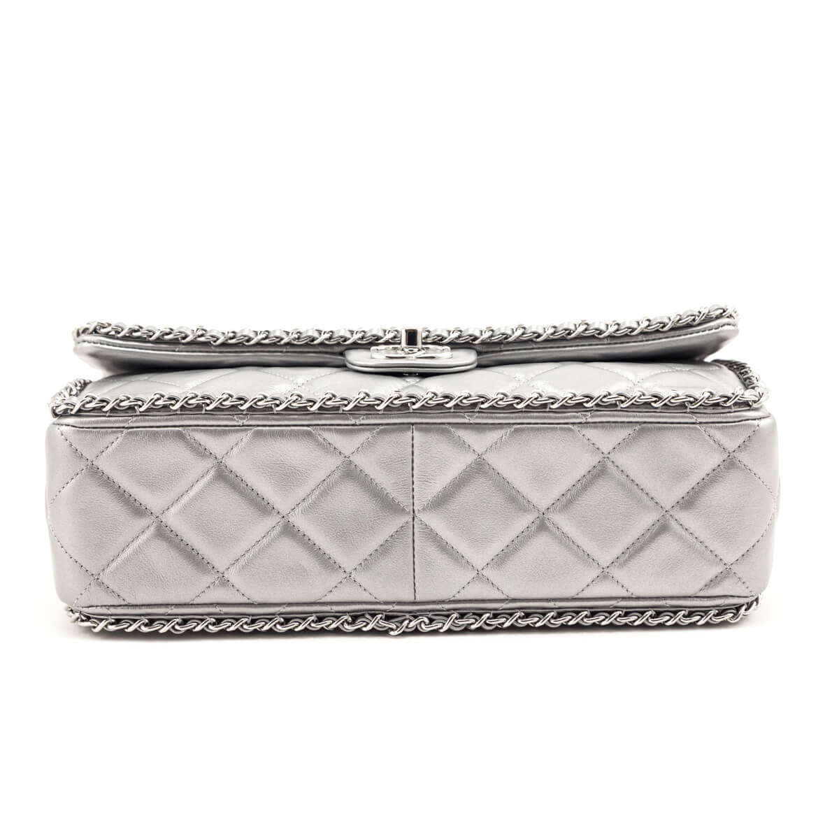 Chanel Silver Lambskin Quilted Large Chain All Over Flap Bag - Love that Bag etc - Preowned Authentic Designer Handbags & Preloved Fashions