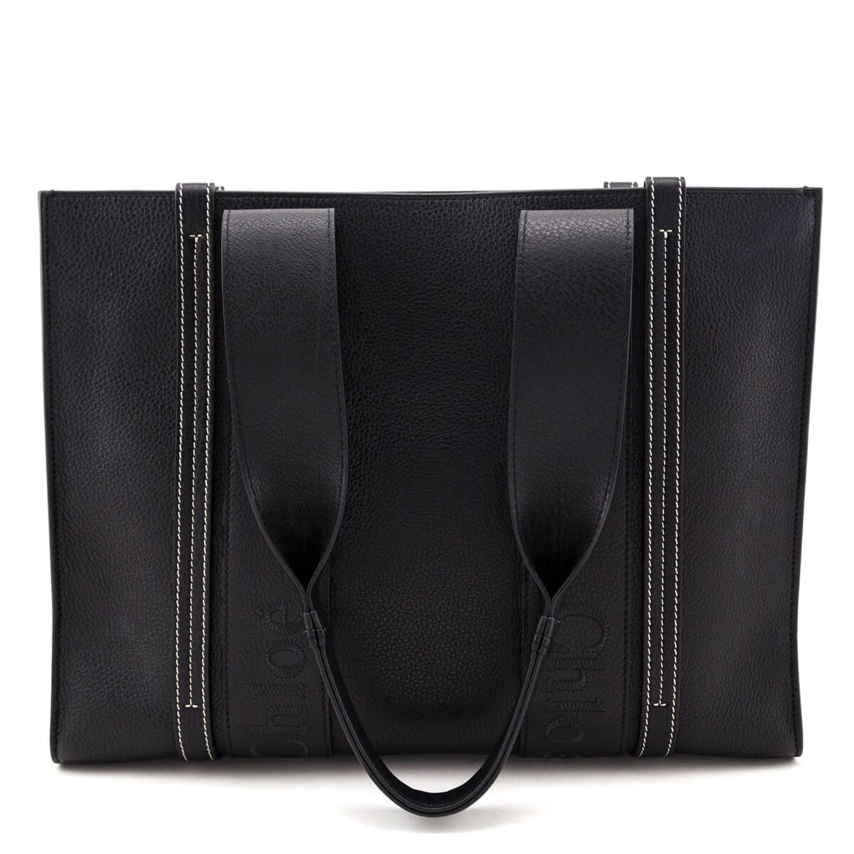 Chloe Black Calfskin Medium Woody Tote - Love that Bag etc - Preowned Authentic Designer Handbags & Preloved Fashions