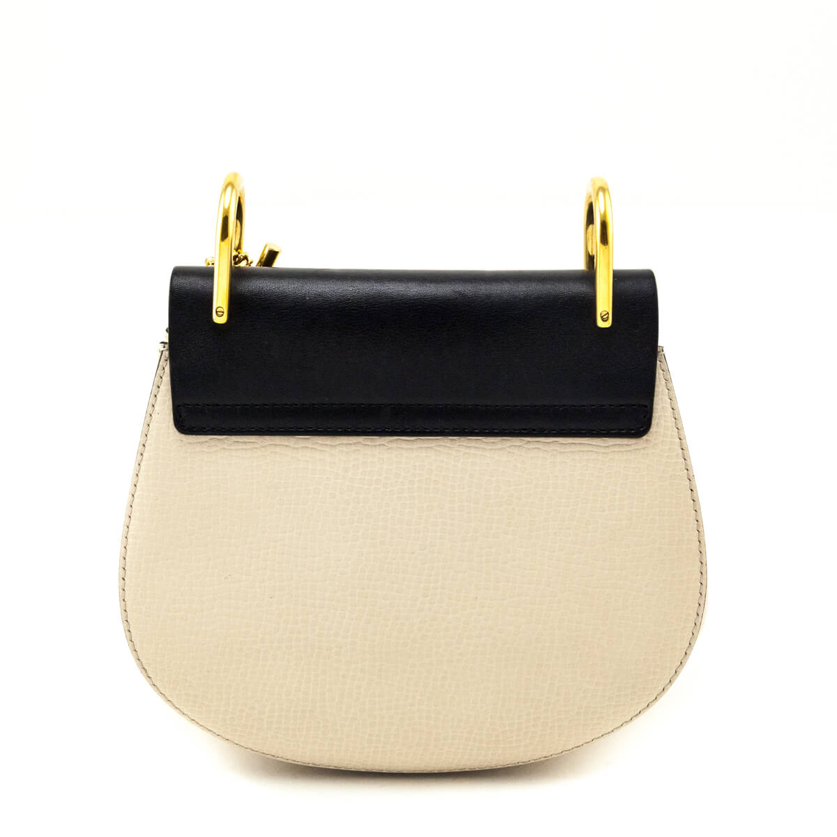 Chloe Ivory & Black Grained Calfskin Lambskin Mini Bi-Color Drew Shoulder Bag - Love that Bag etc - Preowned Authentic Designer Handbags & Preloved Fashions