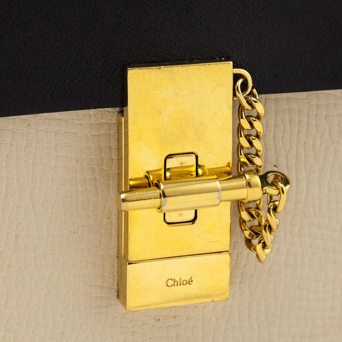 Chloe Ivory & Black Grained Calfskin Lambskin Mini Bi-Color Drew Shoulder Bag - Love that Bag etc - Preowned Authentic Designer Handbags & Preloved Fashions