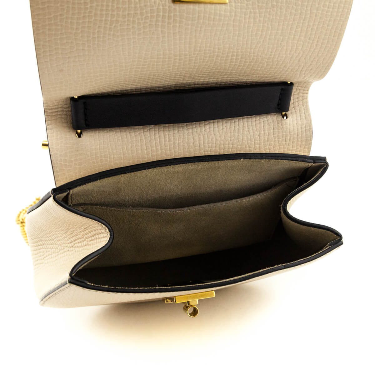 Chloe Ivory & Black Grained Calfskin Lambskin Mini Bi-Color Drew Shoulder Bag - Love that Bag etc - Preowned Authentic Designer Handbags & Preloved Fashions