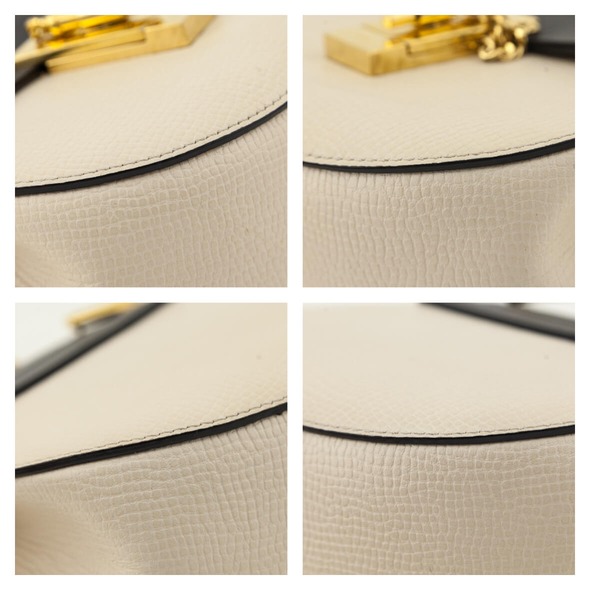 Chloe Ivory & Black Grained Calfskin Lambskin Mini Bi-Color Drew Shoulder Bag - Love that Bag etc - Preowned Authentic Designer Handbags & Preloved Fashions