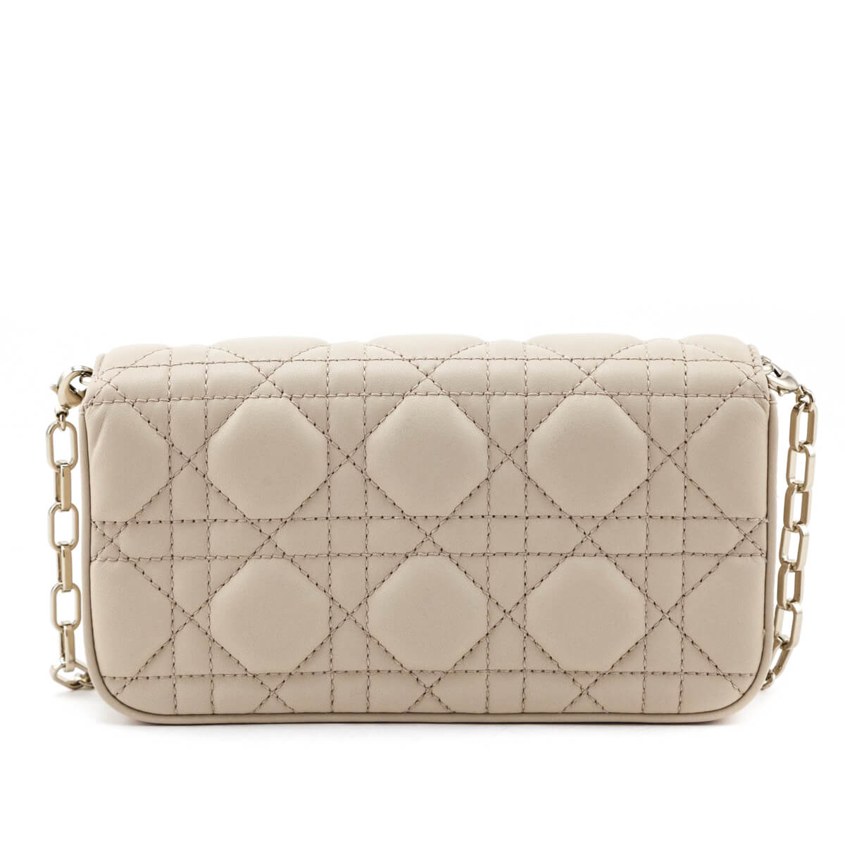 Dior Beige Calfskin Cannage Lady Dior Talk Phone Pouch - Love that Bag etc - Preowned Authentic Designer Handbags & Preloved Fashions
