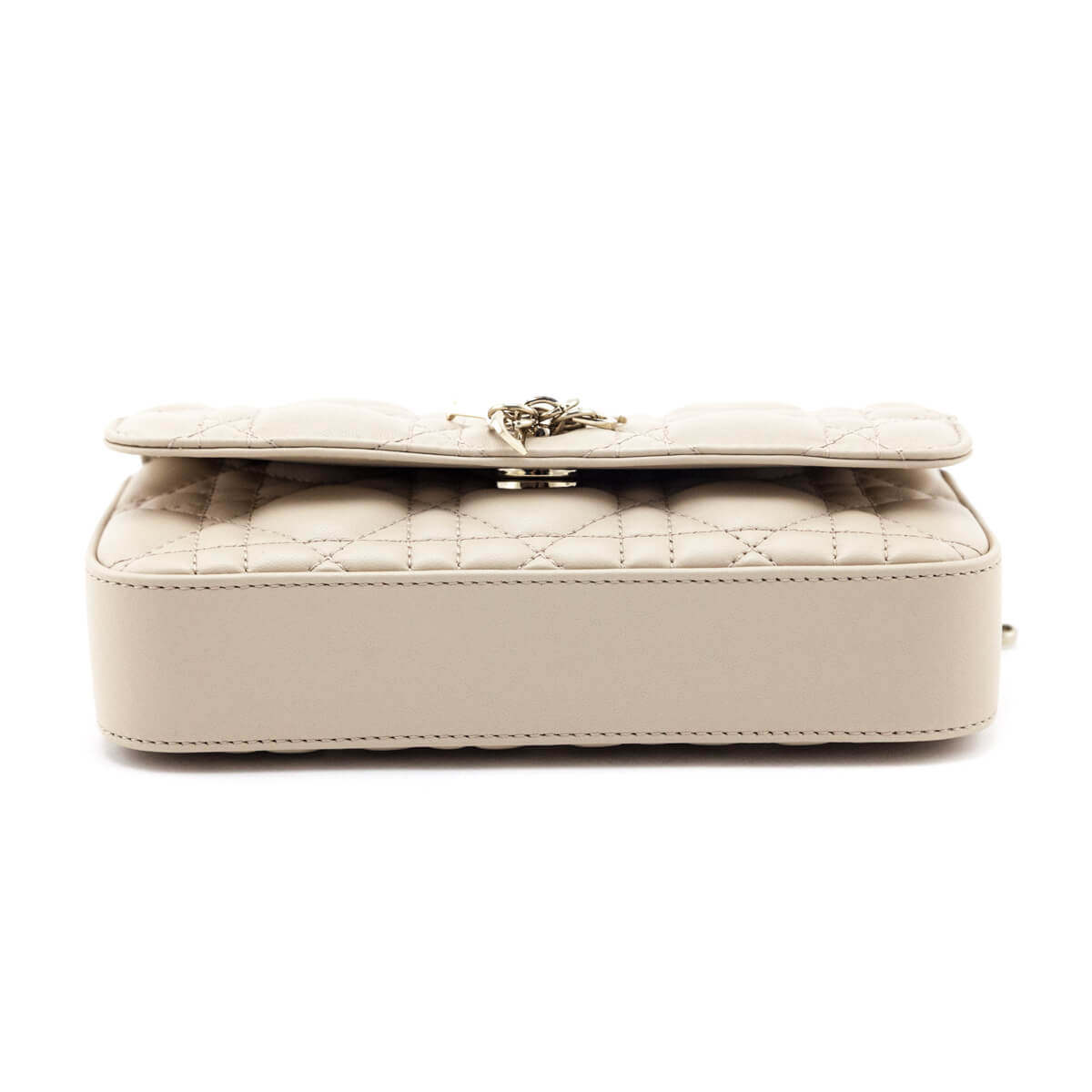 Dior Beige Calfskin Cannage Lady Dior Talk Phone Pouch - Love that Bag etc - Preowned Authentic Designer Handbags & Preloved Fashions
