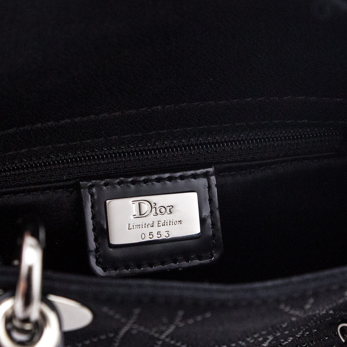 Dior Black Canvas Crystal Studded Cannage Mini Lady Dior - Love that Bag etc - Preowned Authentic Designer Handbags & Preloved Fashions