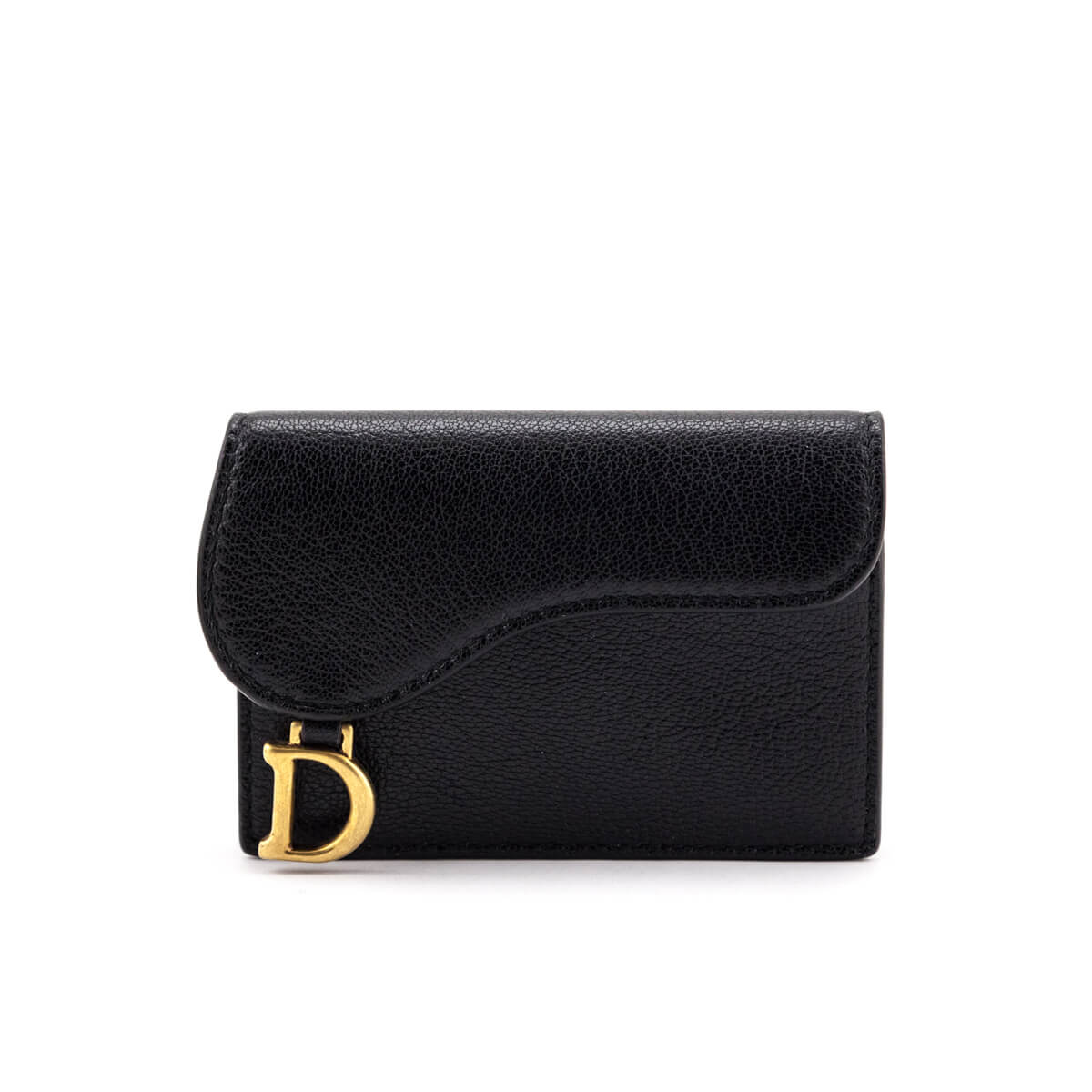 Dior Black Goatskin Saddle Card Holder Luxury consignment Canada Love that Bag etc Preowned Designer Fashions