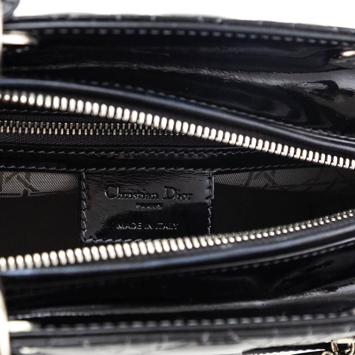 Dior Black Patent Cannage Medium Lady Dior - Love that Bag etc - Preowned Authentic Designer Handbags & Preloved Fashions