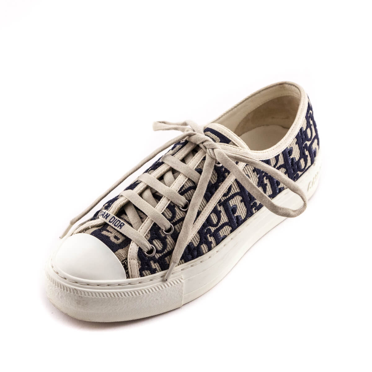 Low Dior Sandals Oblique Dior Deep Blue Oblique Embroidered Walk'N