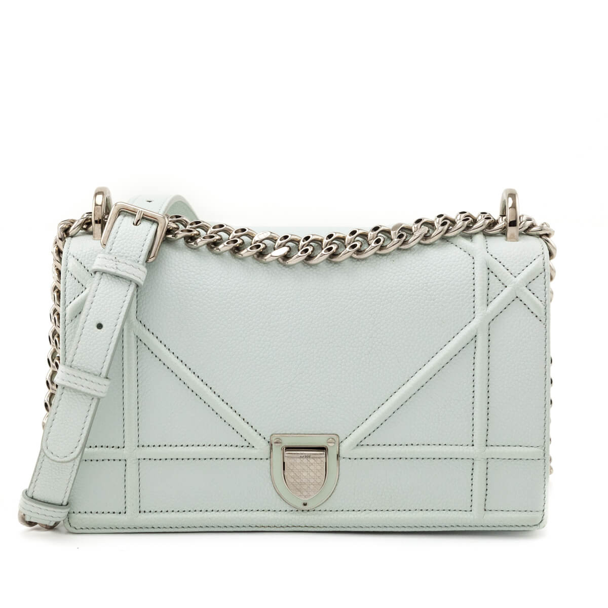Dior Mint Grained Calfskin Small Diorama Flap Bag - Love that Bag etc - Preowned Authentic Designer Handbags & Preloved Fashions