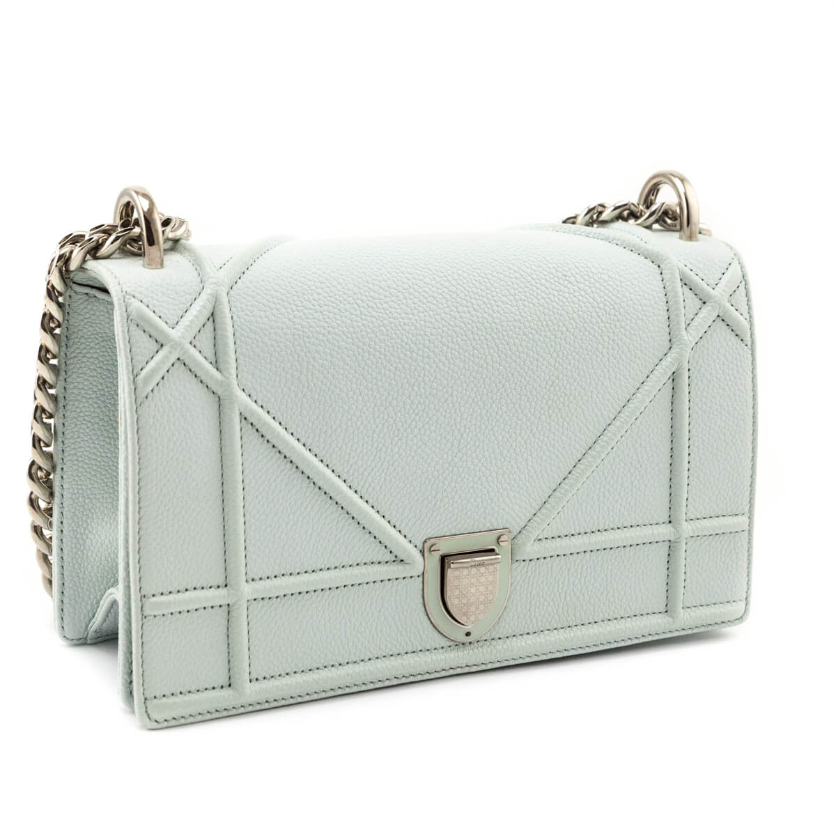 Dior Mint Grained Calfskin Small Diorama Flap Bag - Love that Bag etc - Preowned Authentic Designer Handbags & Preloved Fashions