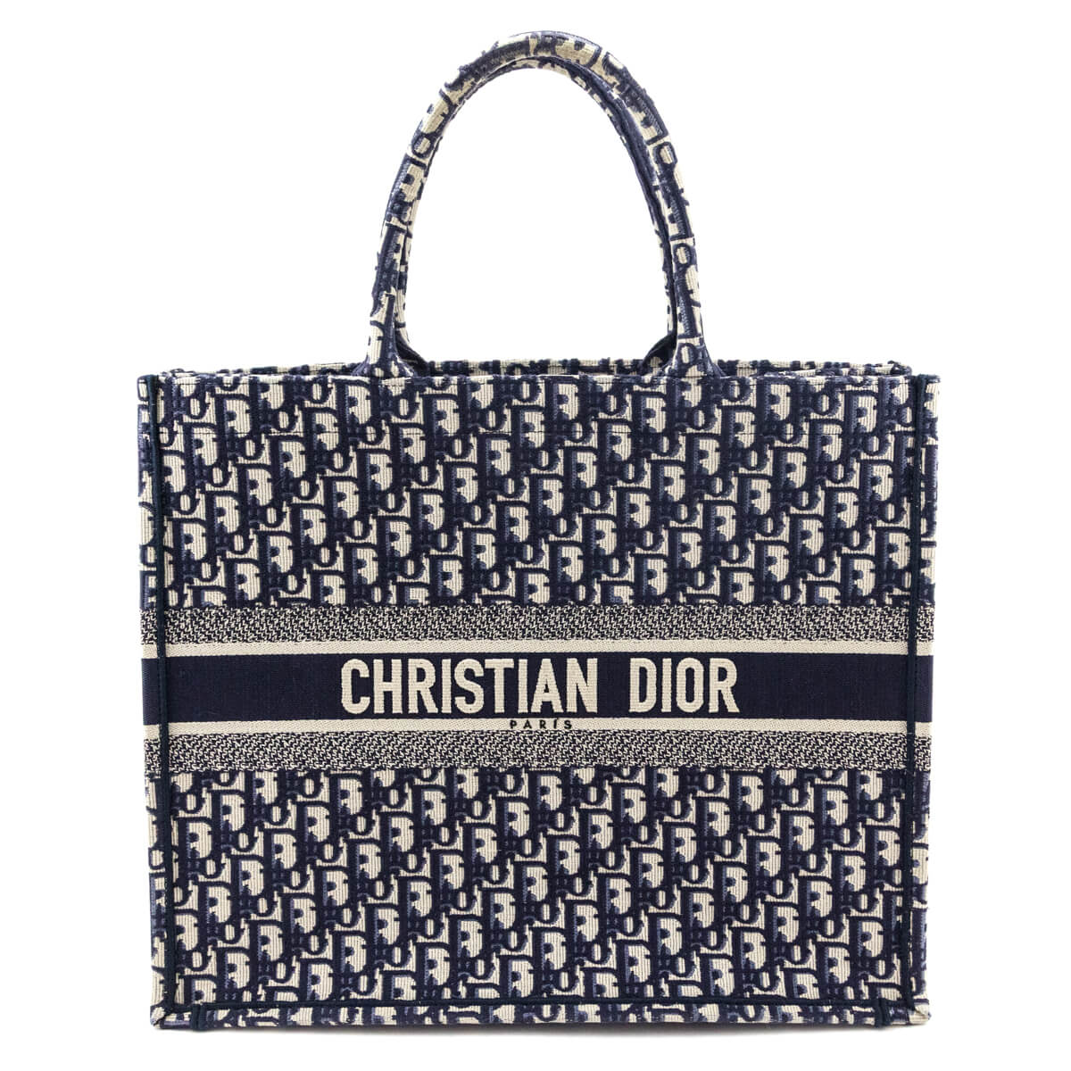 Dior Navy & Cream Oblique Large Book Tote - Love that Bag etc - Preowned Authentic Designer Handbags & Preloved Fashions