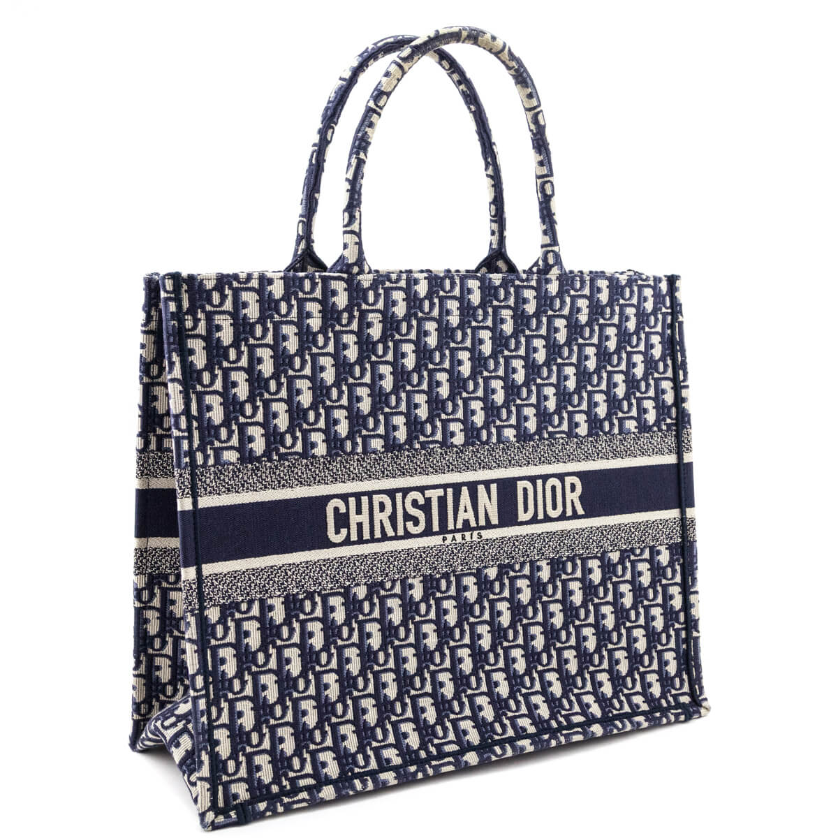 Dior Navy & Cream Oblique Large Book Tote - Love that Bag etc - Preowned Authentic Designer Handbags & Preloved Fashions