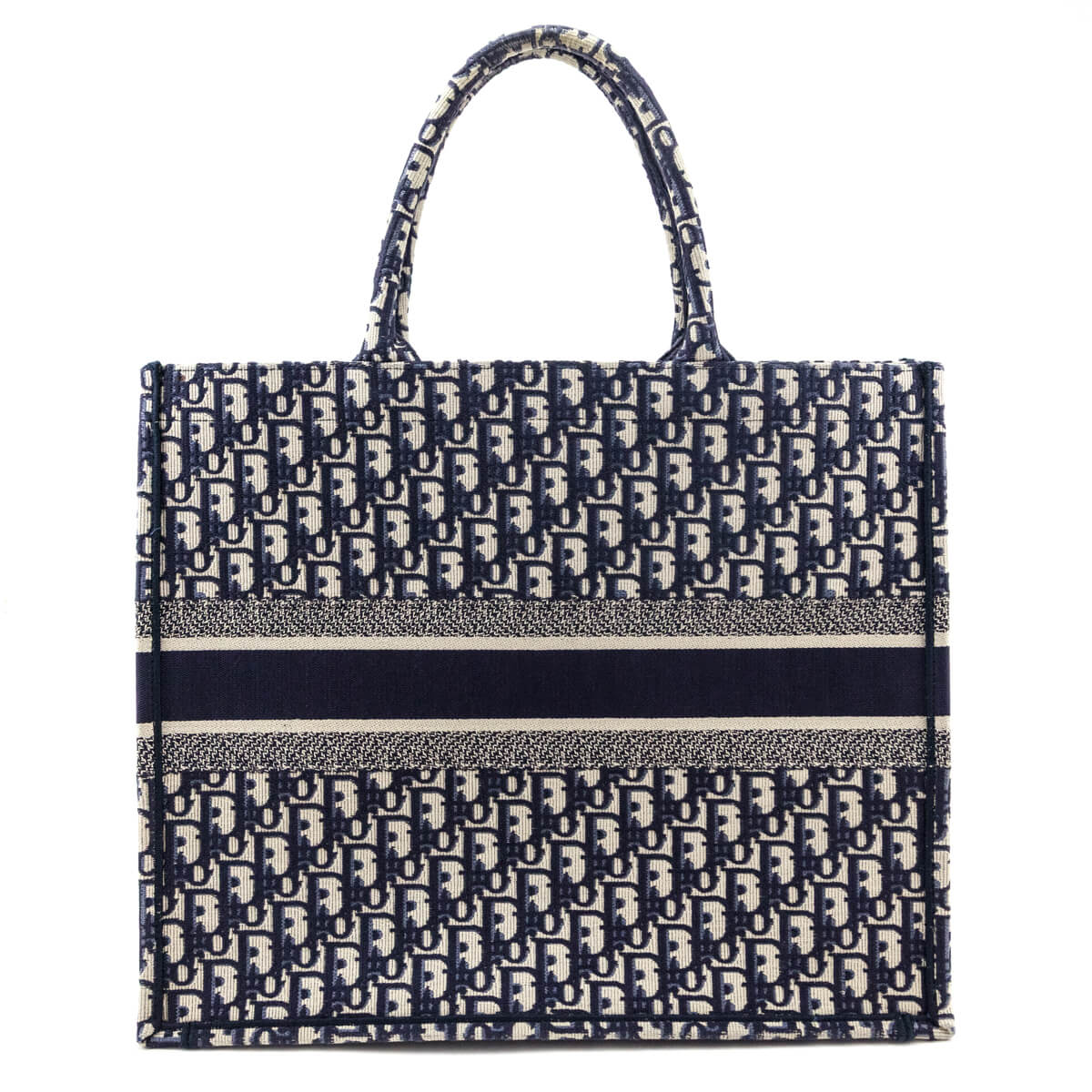 Dior Navy & Cream Oblique Large Book Tote - Love that Bag etc - Preowned Authentic Designer Handbags & Preloved Fashions