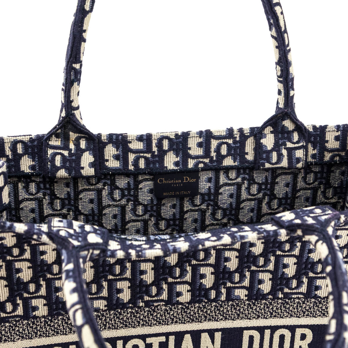 Dior Navy & Cream Oblique Large Book Tote - Love that Bag etc - Preowned Authentic Designer Handbags & Preloved Fashions