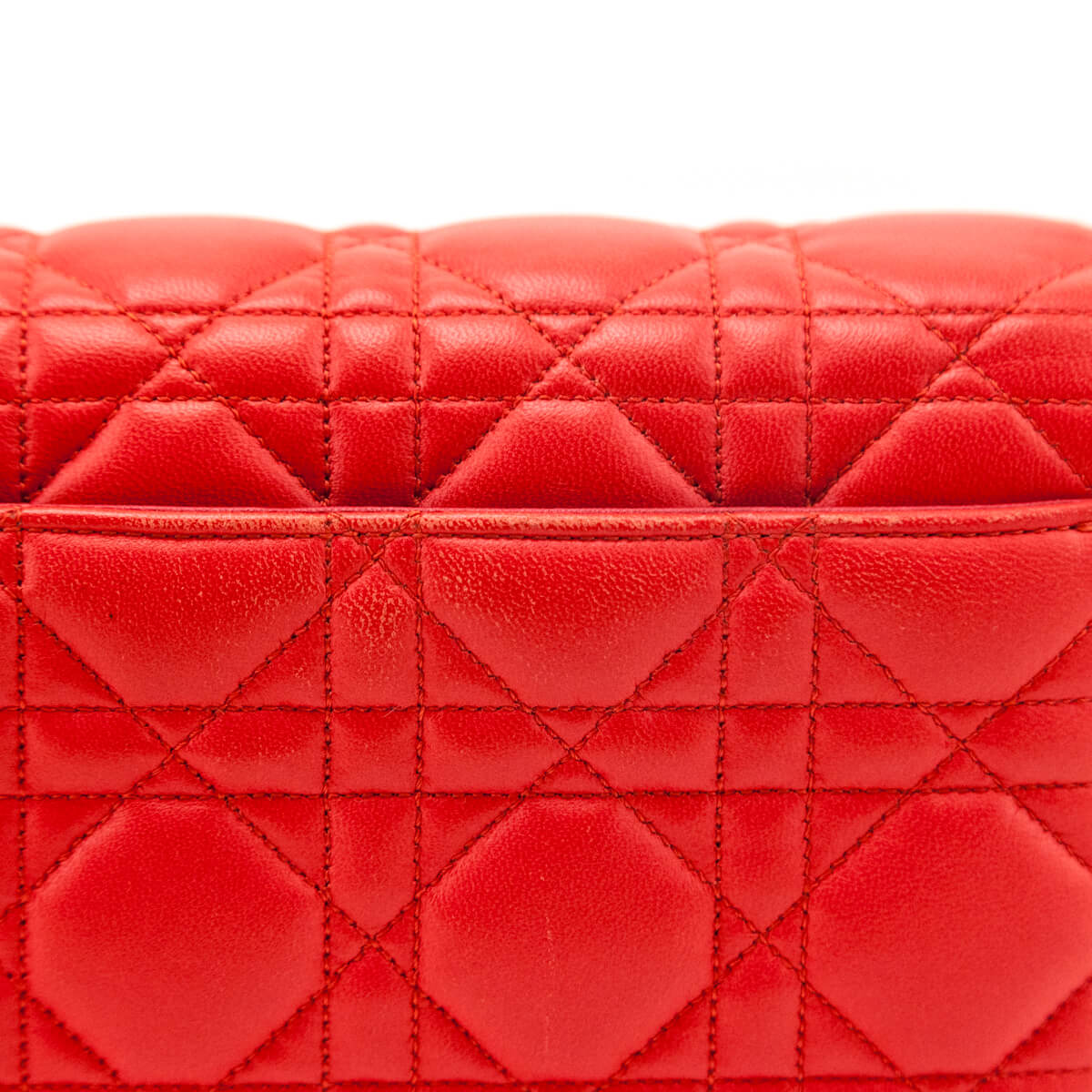Dior Red & Pink Lambskin Cannage Miss Dior Promenade Pouch - Love that Bag etc - Preowned Authentic Designer Handbags & Preloved Fashions