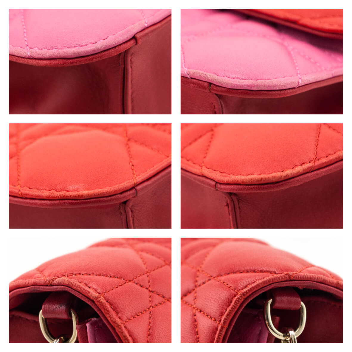 Dior Red & Pink Lambskin Cannage Miss Dior Promenade Pouch - Love that Bag etc - Preowned Authentic Designer Handbags & Preloved Fashions