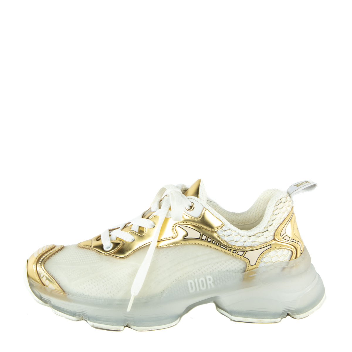 Dior White & Gold Vibe Chunky Sneakers Size US 8 | EU 38 - Love that Bag etc - Preowned Authentic Designer Handbags & Preloved Fashions