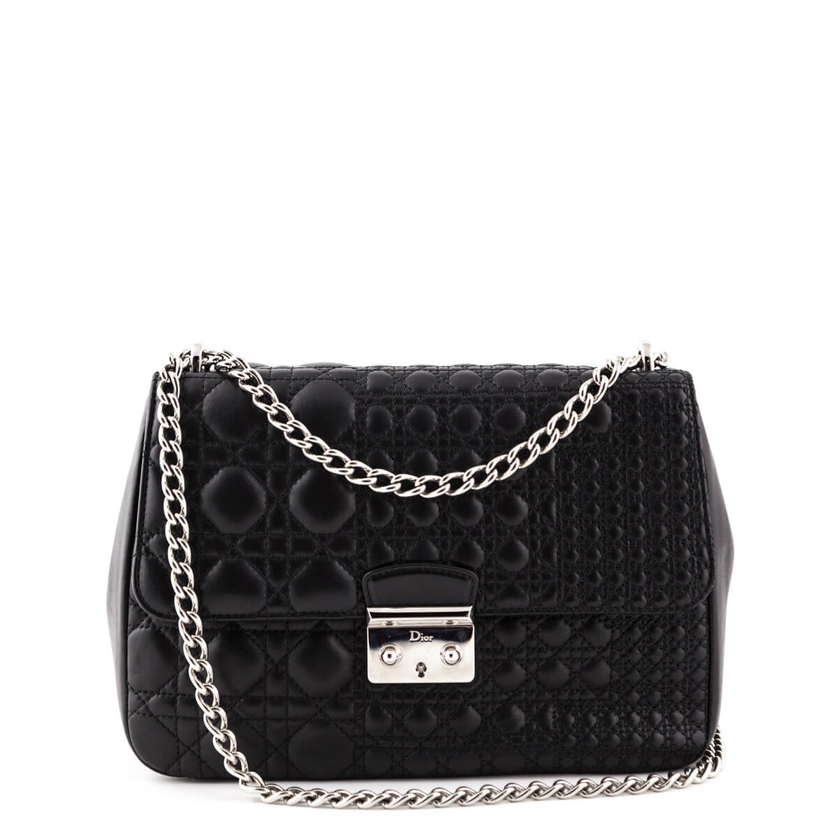 Dior Black Mini Cannage Calfskin Miss Dior Shoulder Bag - Love that Bag etc - Preowned Authentic Designer Handbags & Preloved Fashions
