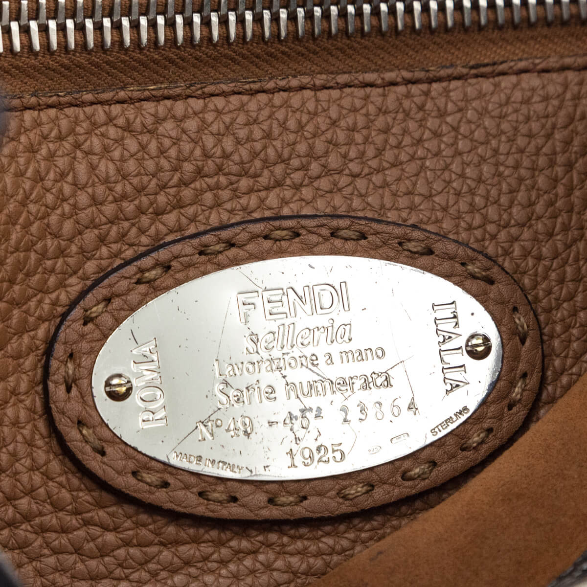 Fendi Black Cuoio Romano Selleria Medium Peekaboo Iconic Satchel - Love that Bag etc - Preowned Authentic Designer Handbags & Preloved Fashions