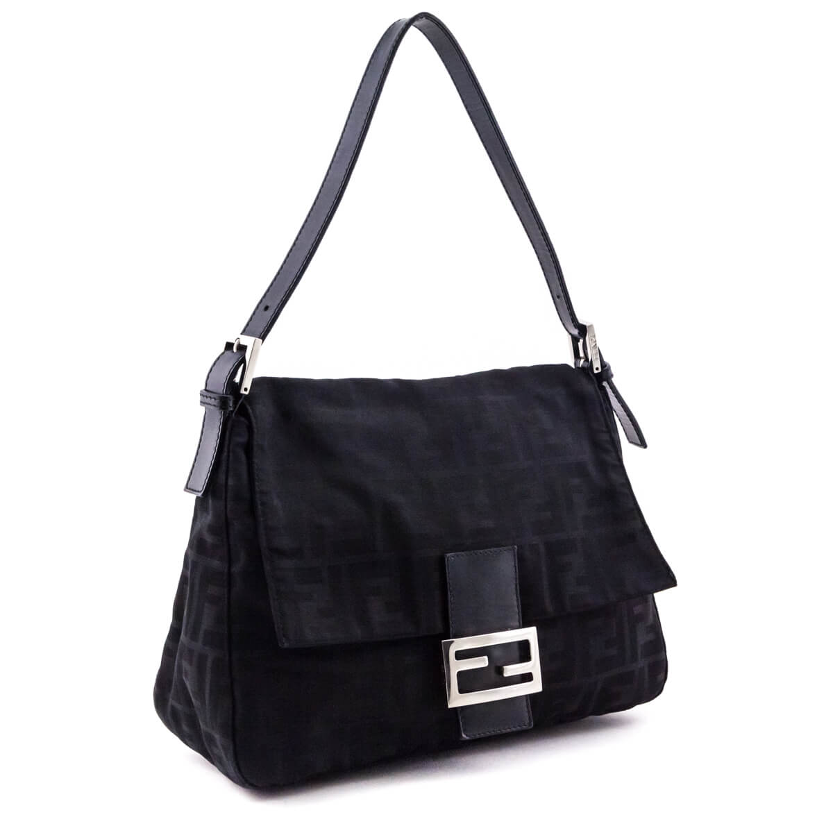 Fendi Black Zucca Mama Baguette - Love that Bag etc - Preowned Authentic Designer Handbags & Preloved Fashions