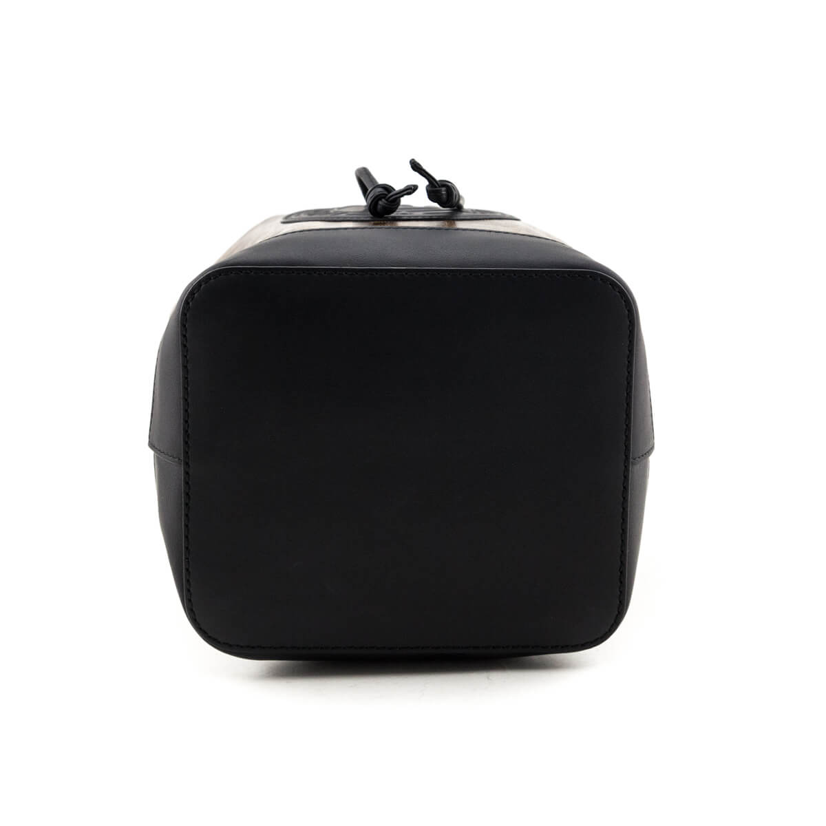Fendi Black & Glazed Fabric FF 1974 Stamp Patch Small Mon Tresor Bucket Bag - Love that Bag etc - Preowned Authentic Designer Handbags & Preloved Fashions