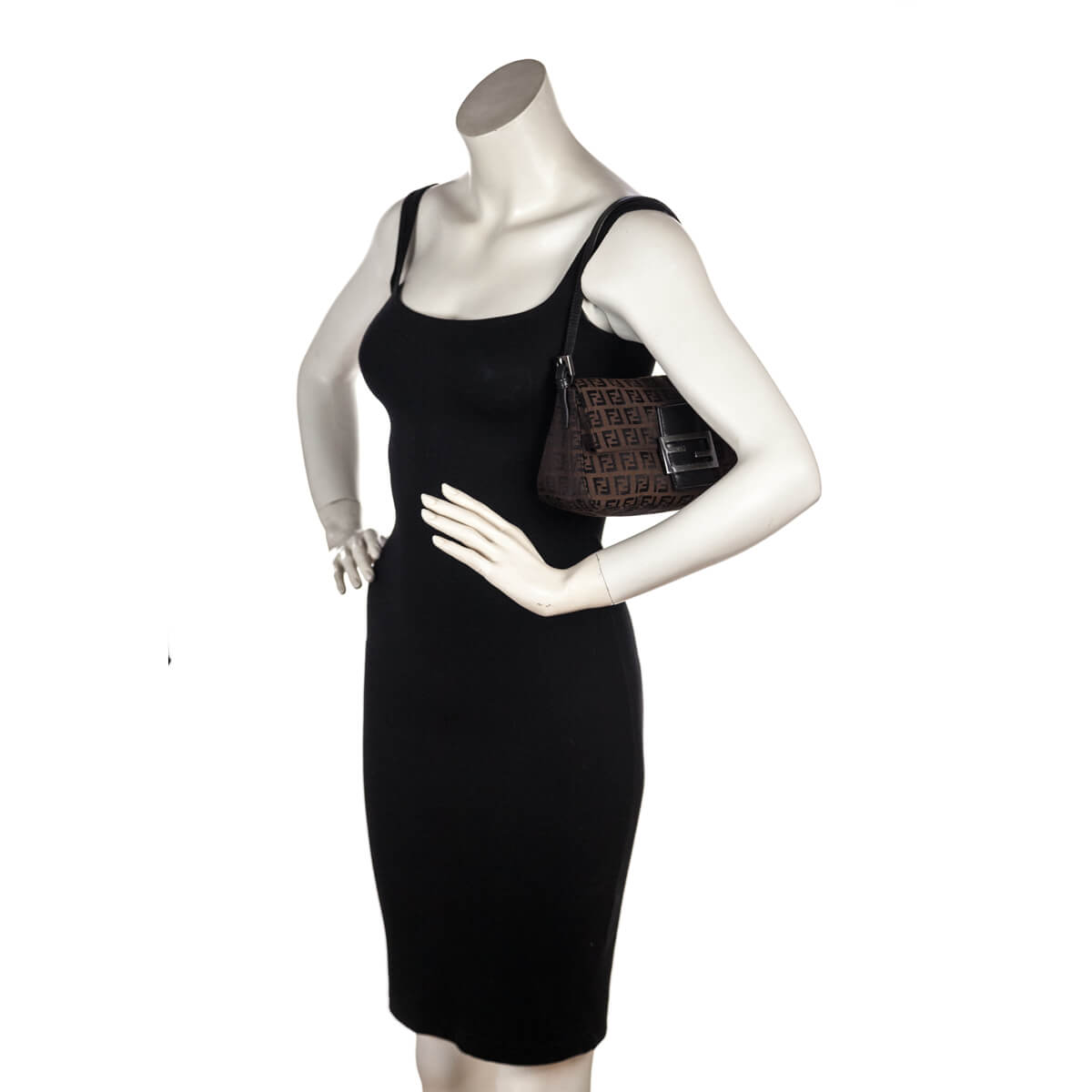 Fendi Brown Zucchino Mini Mamma Baguette - Love that Bag etc - Preowned Authentic Designer Handbags & Preloved Fashions