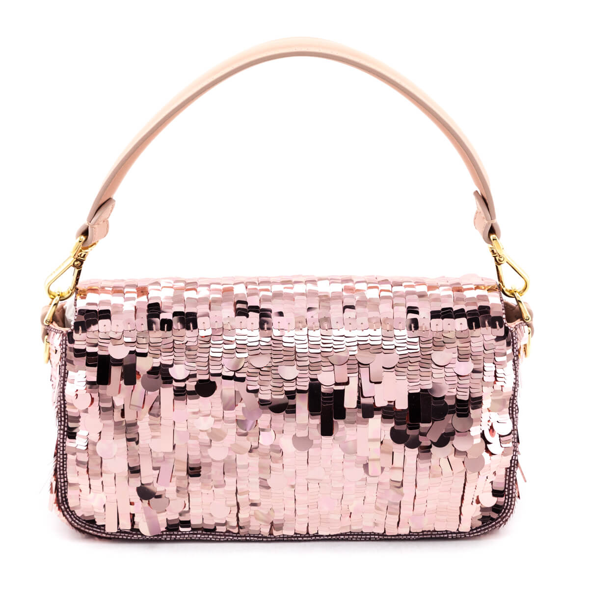Fendi Pink Sequin Paillettes Vitello Grace Re-Edition Baguette - Love that Bag etc - Preowned Authentic Designer Handbags & Preloved Fashions