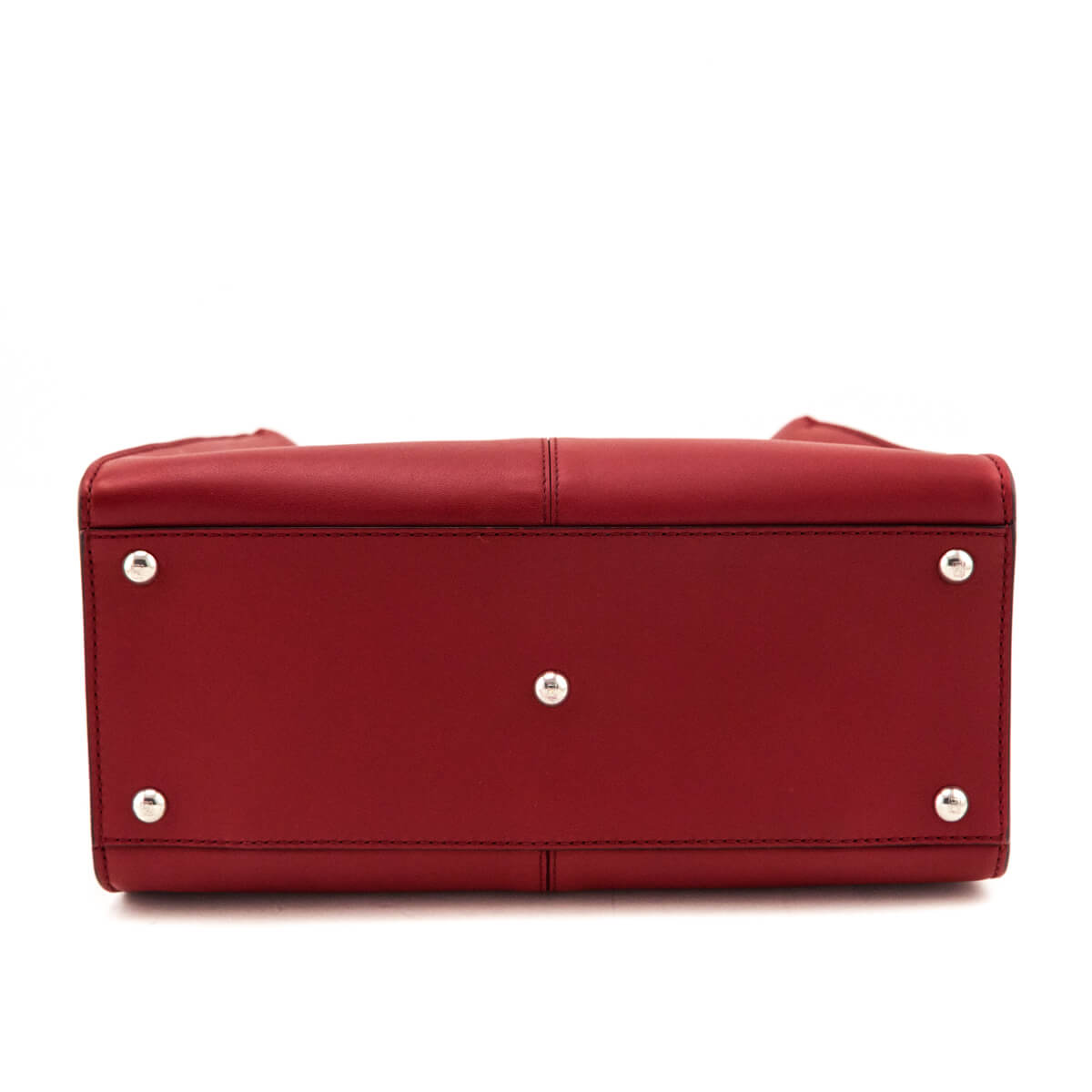 Fendi Red Vitello Seta Glazed Fabric FF 1974 Medium Peekaboo X-Lite - Love that Bag etc - Preowned Authentic Designer Handbags & Preloved Fashions