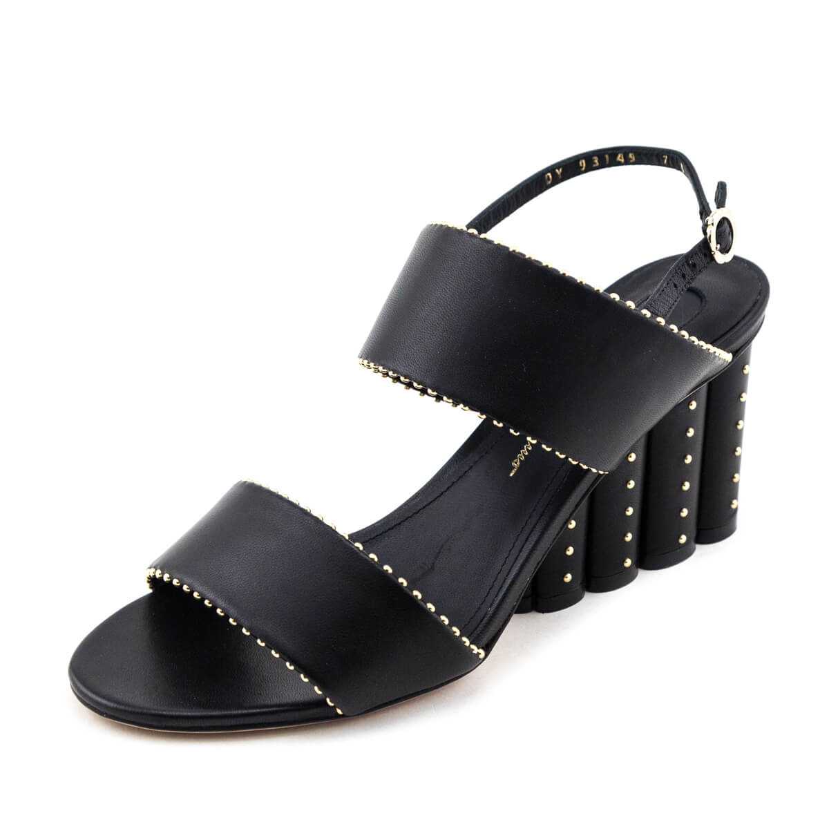 Ferragamo Black Studded Gavi Elongated Flower Block Sandals Size US 7 | IT 37B - Love that Bag etc - Preowned Authentic Designer Handbags & Preloved Fashions