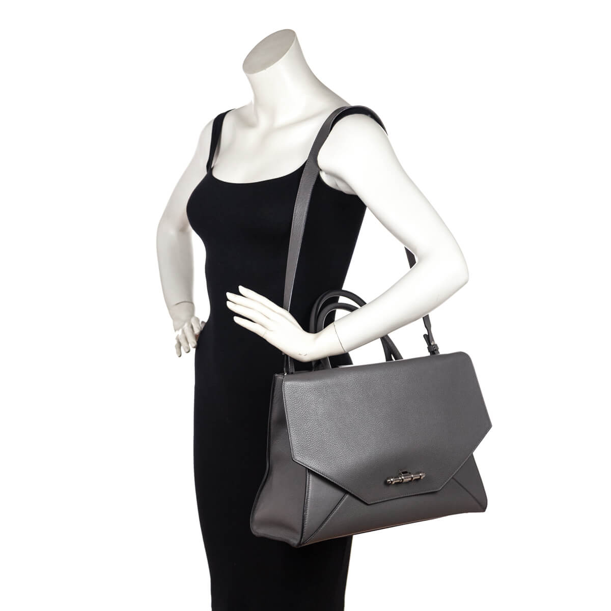 Givenchy Gray Calfskin Obsedia Satchel - Love that Bag etc - Preowned Authentic Designer Handbags & Preloved Fashions