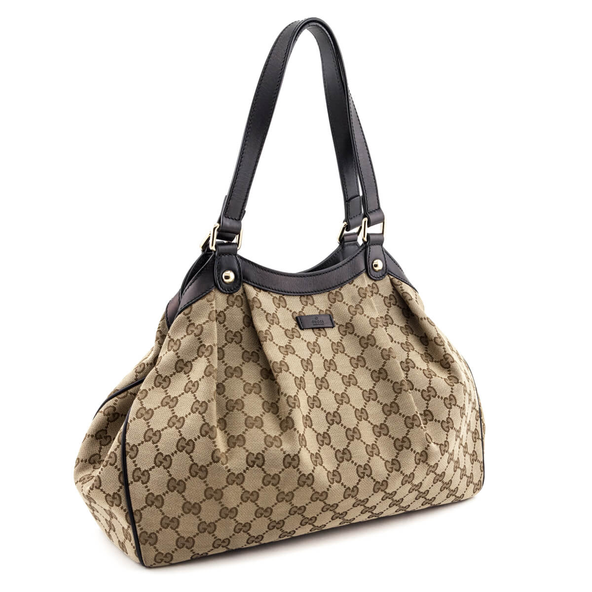 Gucci Beige GG Monogram Canvas Shoulder Bag - Love that Bag etc - Preowned Authentic Designer Handbags & Preloved Fashions