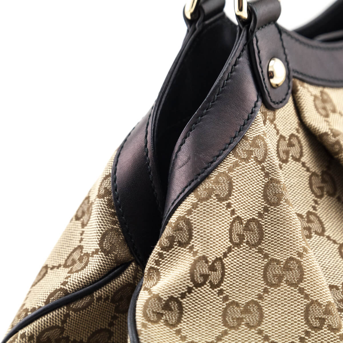 Gucci Beige GG Monogram Canvas Shoulder Bag - Love that Bag etc - Preowned Authentic Designer Handbags & Preloved Fashions