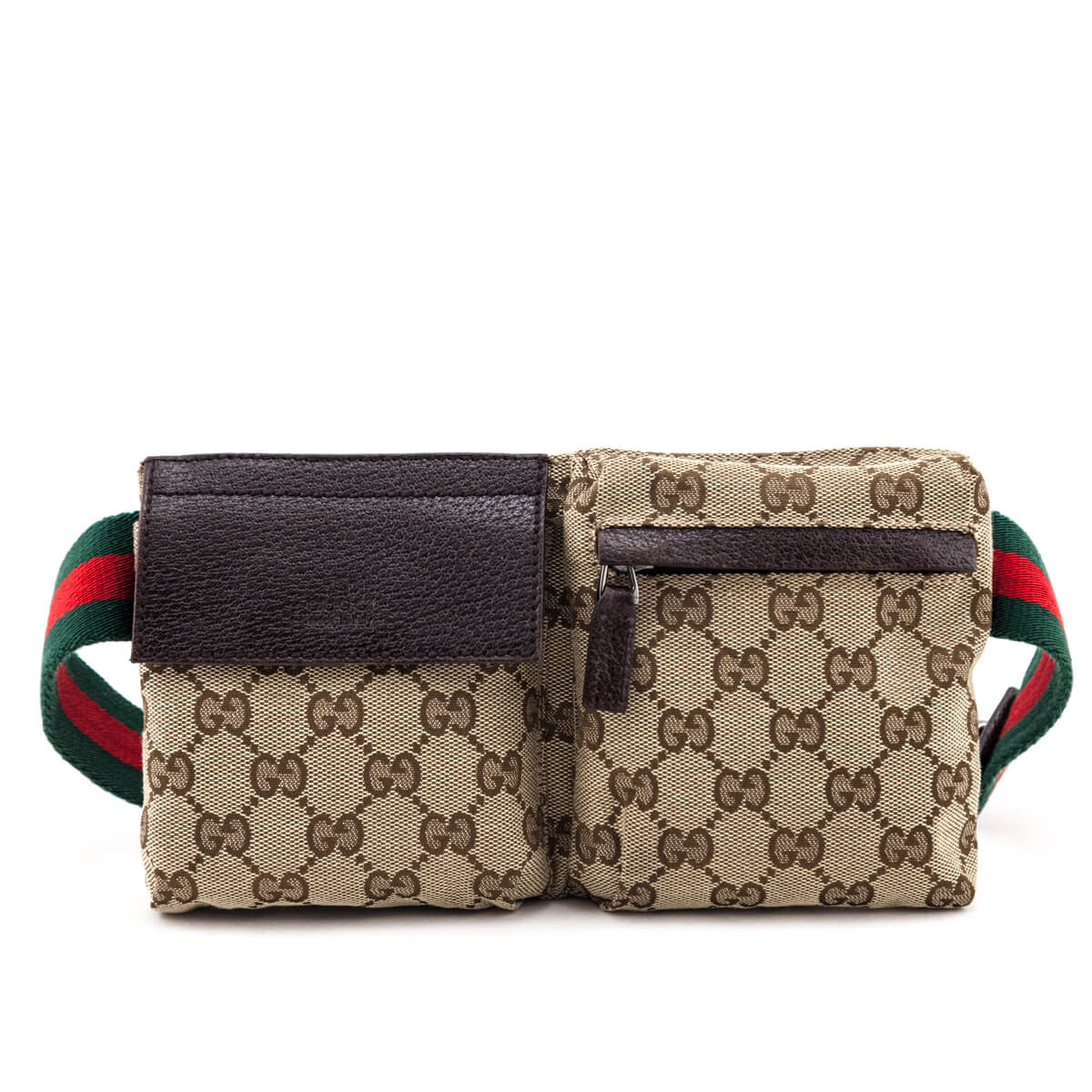 Gucci Beige GG Monogram Canvas Web Belt Bag - Love that Bag etc - Preowned Authentic Designer Handbags & Preloved Fashions