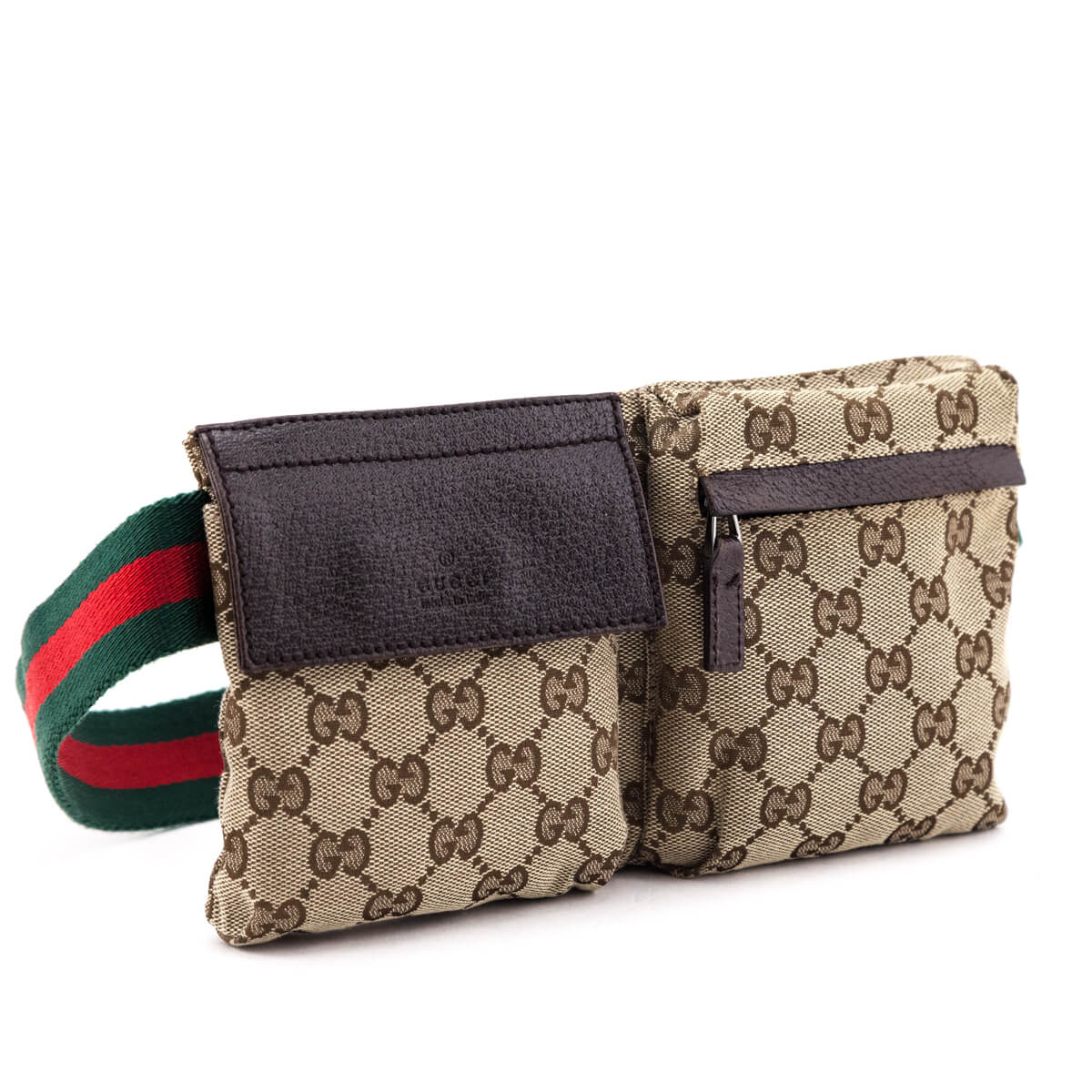 Gucci Beige GG Monogram Canvas Web Belt Bag - Love that Bag etc - Preowned Authentic Designer Handbags & Preloved Fashions