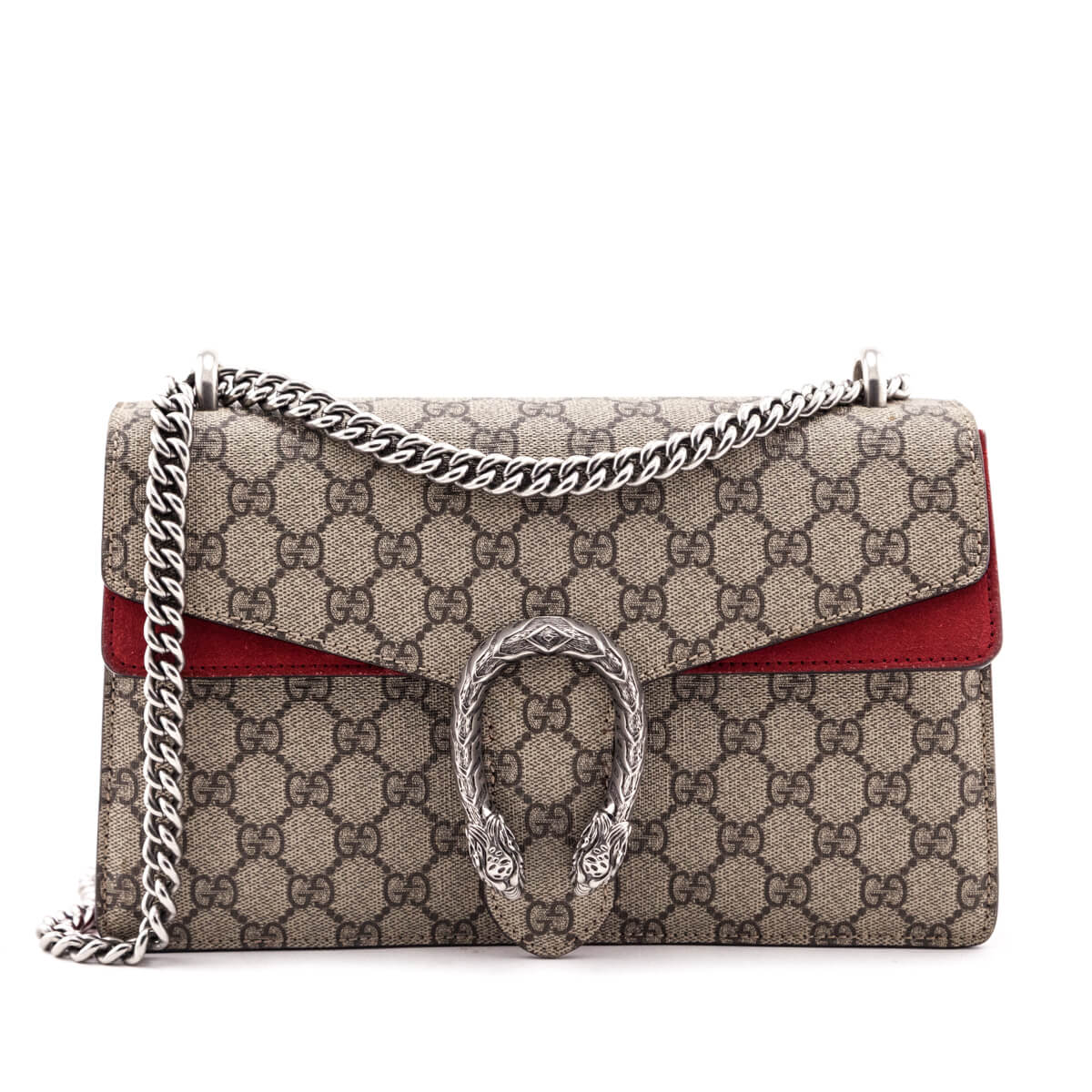 Gucci Beige GG Supreme Red Suede Small Dionysus Bag Shop Gucci